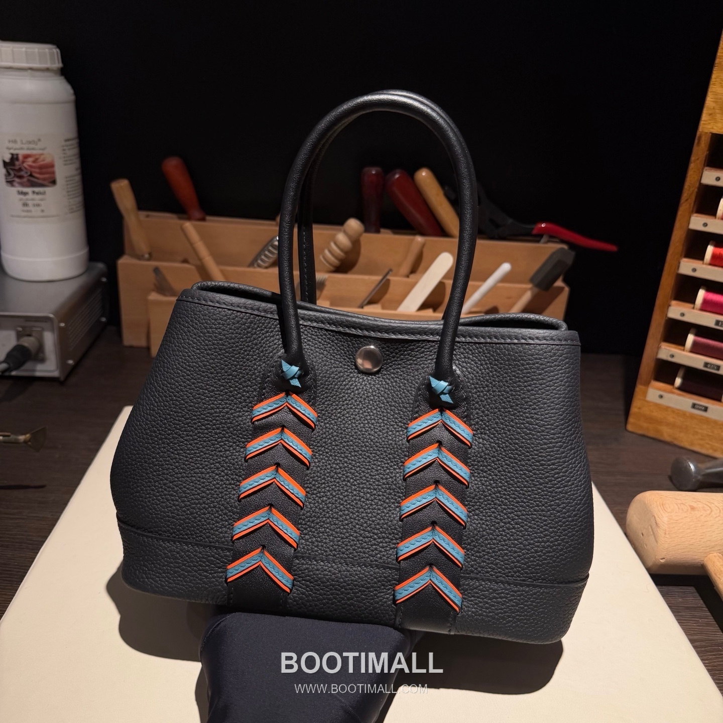 Hermès Neo Garden 23 Woven Ntogo and Swift Calfskin Black Tote Bag 에르메스 네오 가든 23 위븐 엔토고·스위프트 송아지 가죽 블랙 토트백 23cm 4