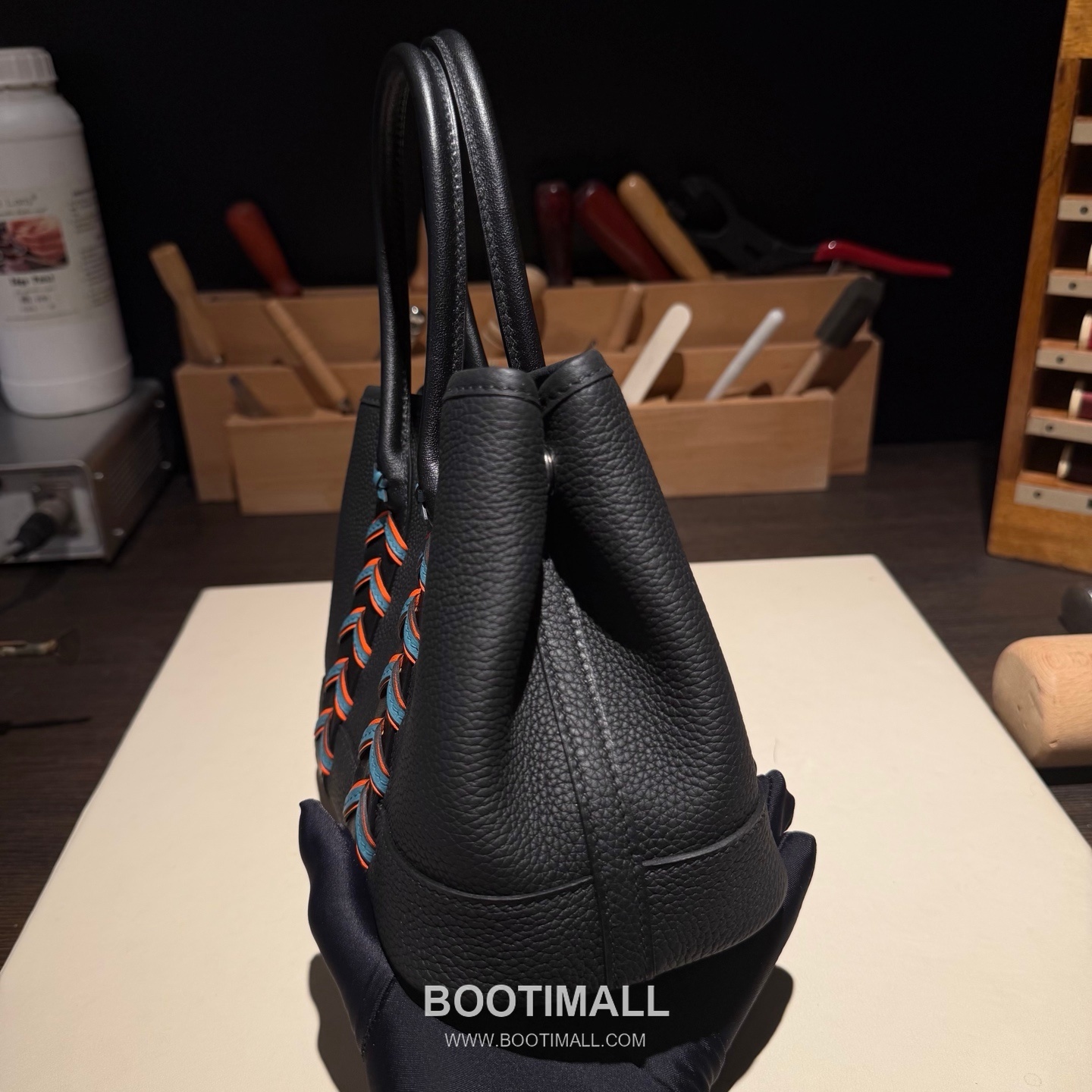 Hermès Neo Garden 23 Woven Ntogo and Swift Calfskin Black Tote Bag 에르메스 네오 가든 23 위븐 엔토고·스위프트 송아지 가죽 블랙 토트백 23cm 6