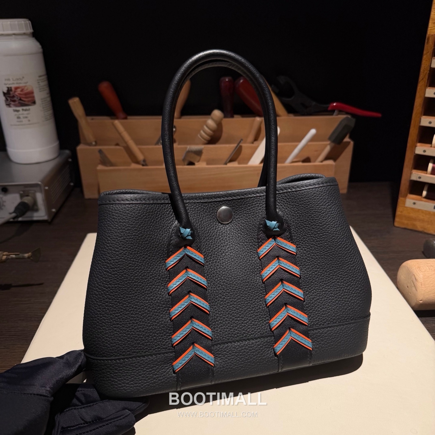 Hermès Neo Garden 23 Woven Ntogo and Swift Calfskin Black Tote Bag 에르메스 네오 가든 23 위븐 엔토고·스위프트 송아지 가죽 블랙 토트백 23cm 8