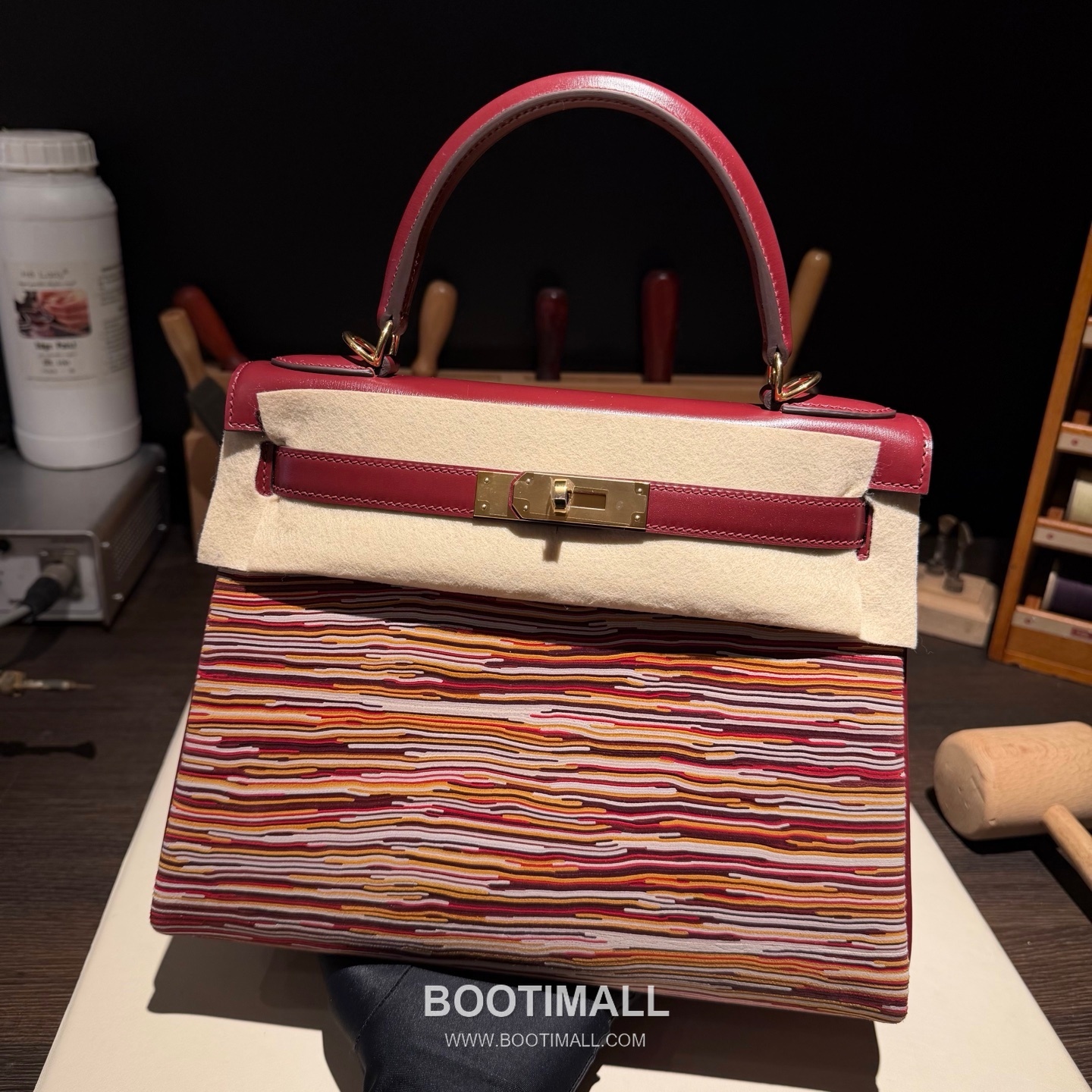 Hermes Kelly 28 Lambskin Leather Red Top Handle Bag 에르메스 켈리 28 램스킨 레더 레드 탑핸들백 28cm 4