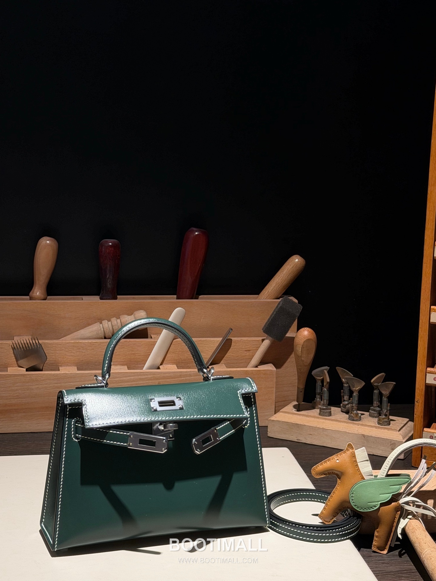 Hermes Mini Kelly II Box Calf British Green Top Handle Bag 에르메스 미니 켈리 2세대 박스 카프 브리티시 그린 탑핸들백 1