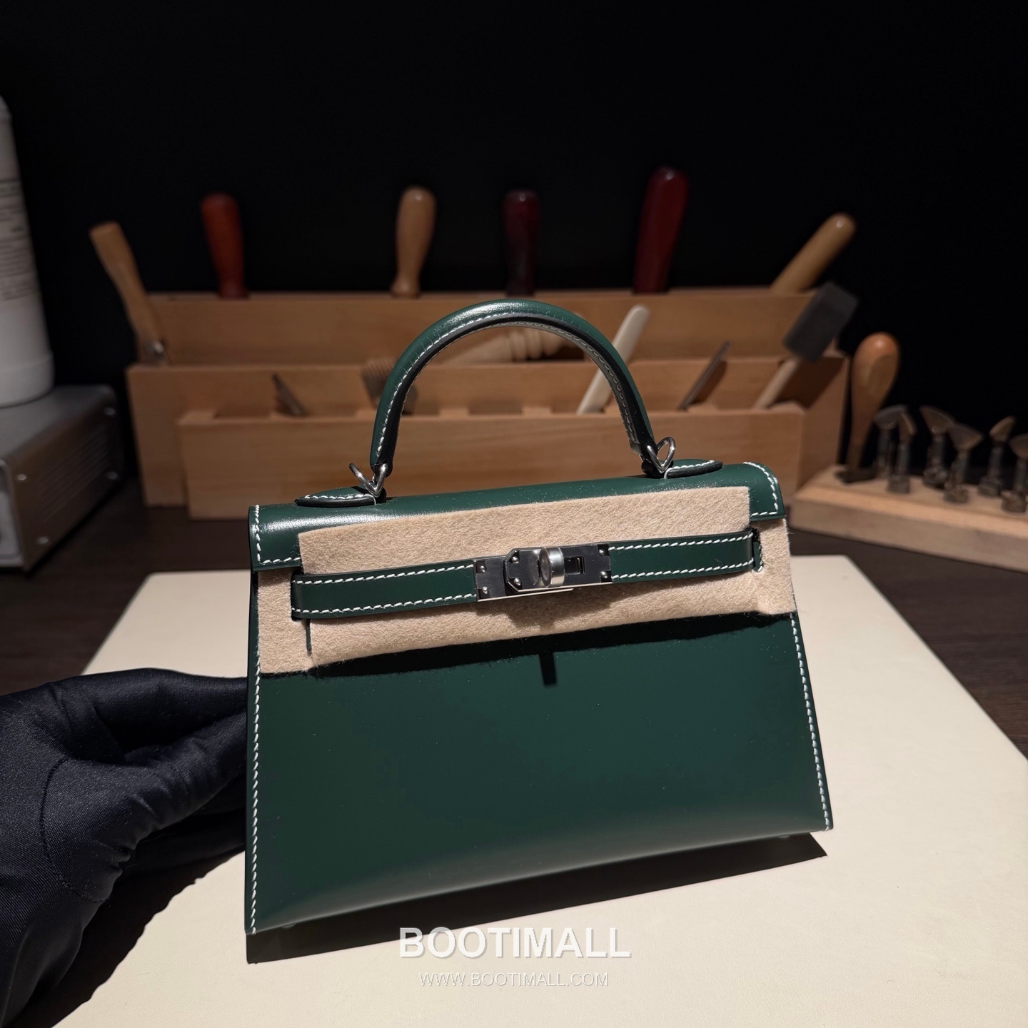 Hermes Mini Kelly II Box Calf British Green Top Handle Bag 에르메스 미니 켈리 2세대 박스 카프 브리티시 그린 탑핸들백 3