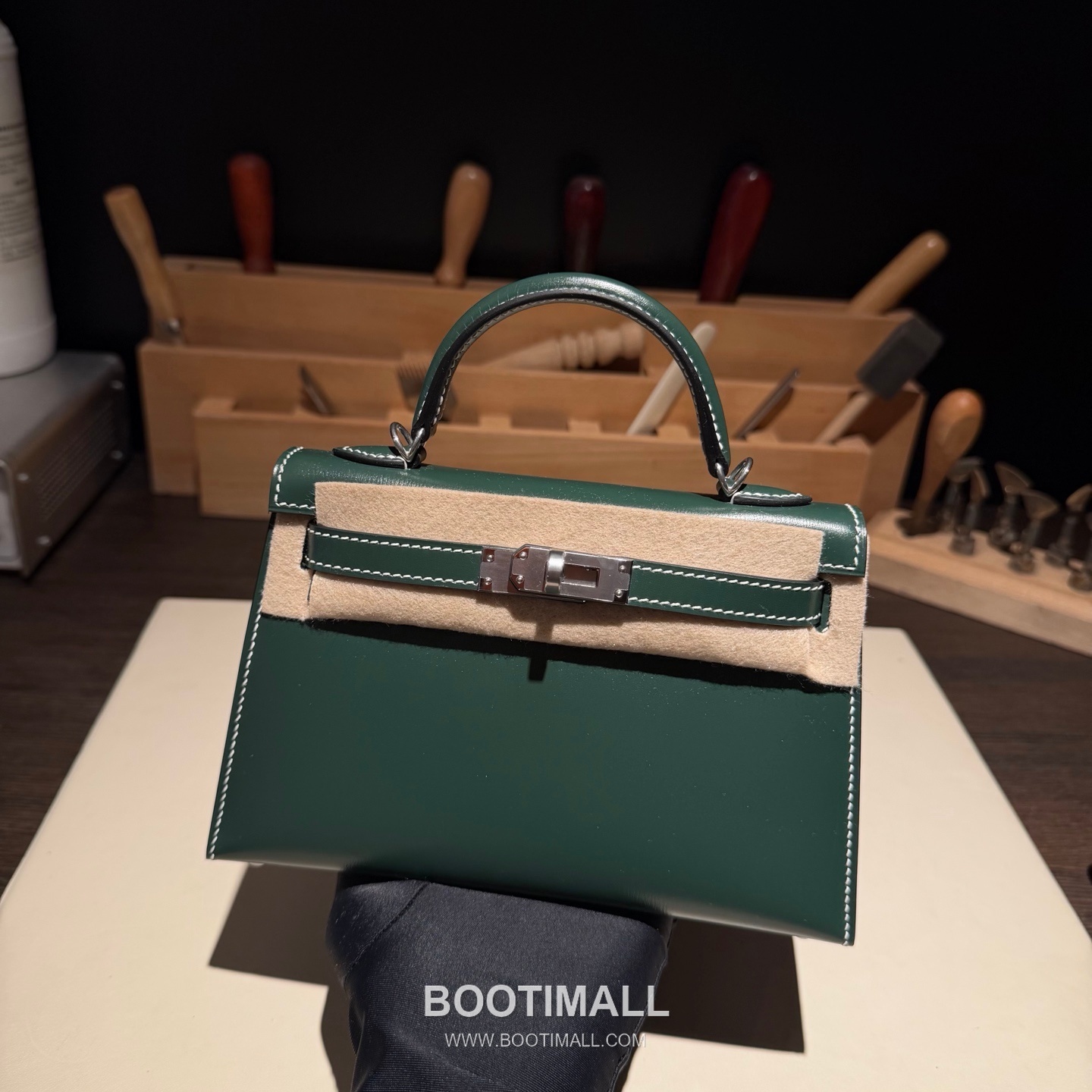 Hermes Mini Kelly II Box Calf British Green Top Handle Bag 에르메스 미니 켈리 2세대 박스 카프 브리티시 그린 탑핸들백 4