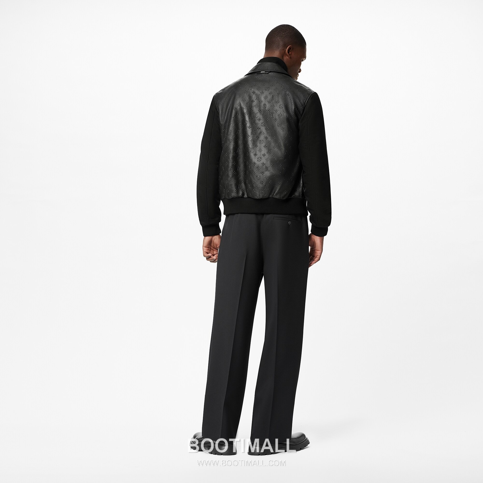 Louis Vuitton Lambskin Cashmere Panel Jacket Lambskin, Black 루이비통 램스킨 캐시미어 패널 재킷 블랙 3
