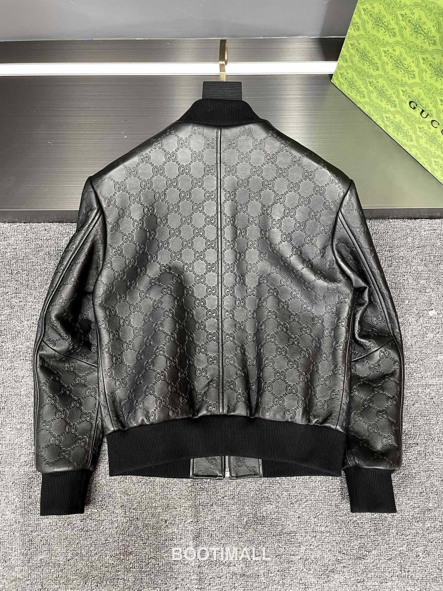Gucci Double G Embossed Leather Jacket Lambskin Black 구찌 더블 G 엠보스드 레더 재킷 양가죽 블랙 9