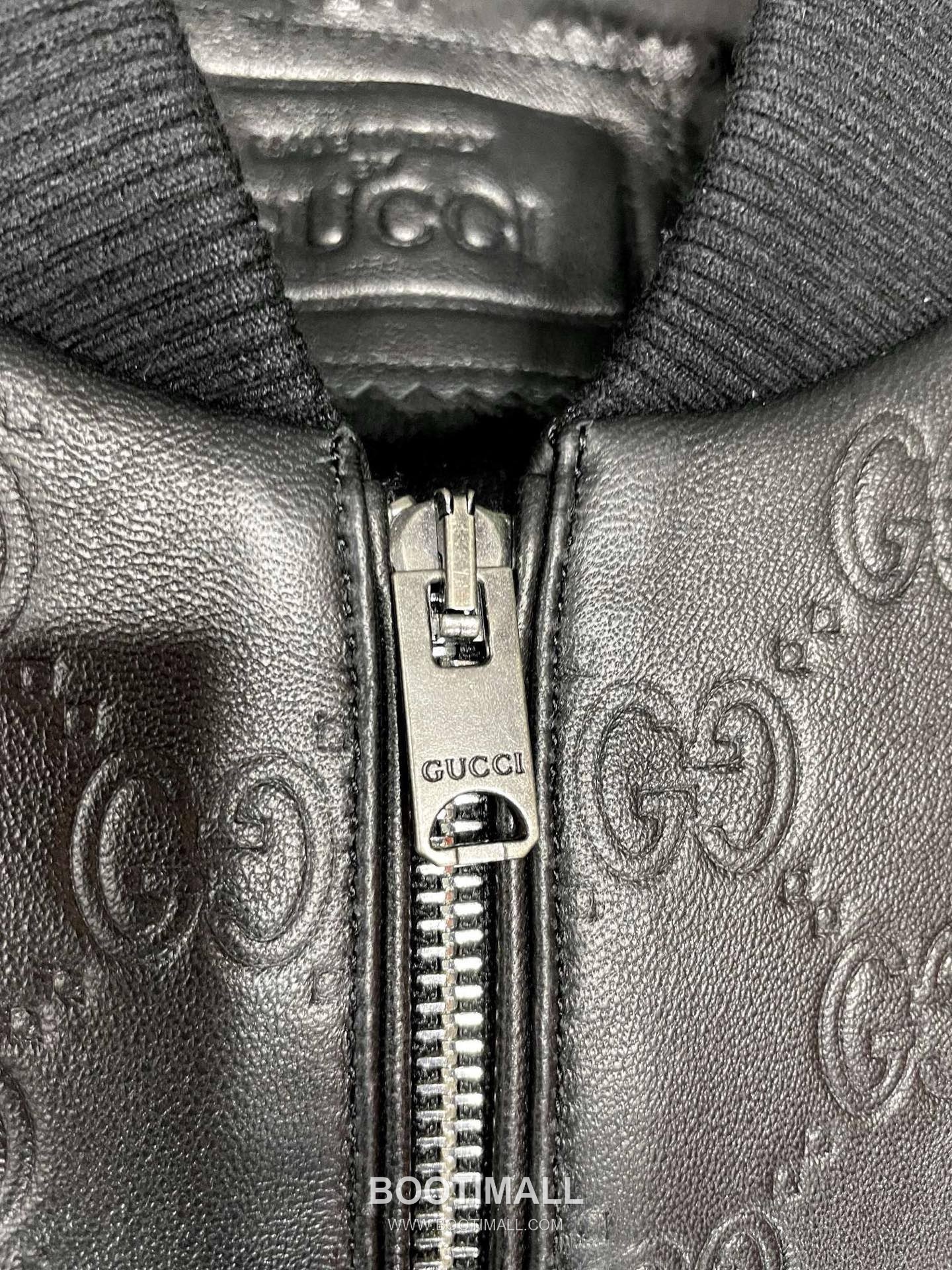 Gucci Double G Embossed Leather Jacket Lambskin Black 구찌 더블 G 엠보스드 레더 재킷 양가죽 블랙 12