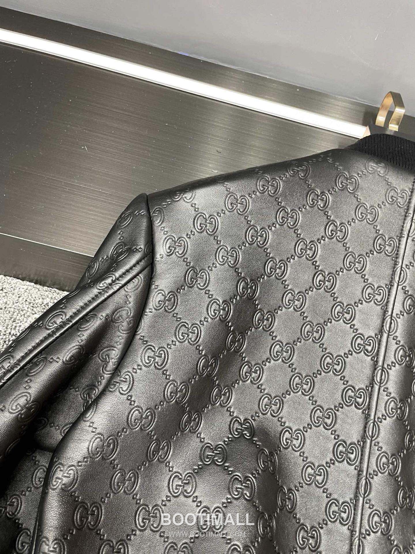 Gucci Double G Embossed Leather Jacket Lambskin Black 구찌 더블 G 엠보스드 레더 재킷 양가죽 블랙 15