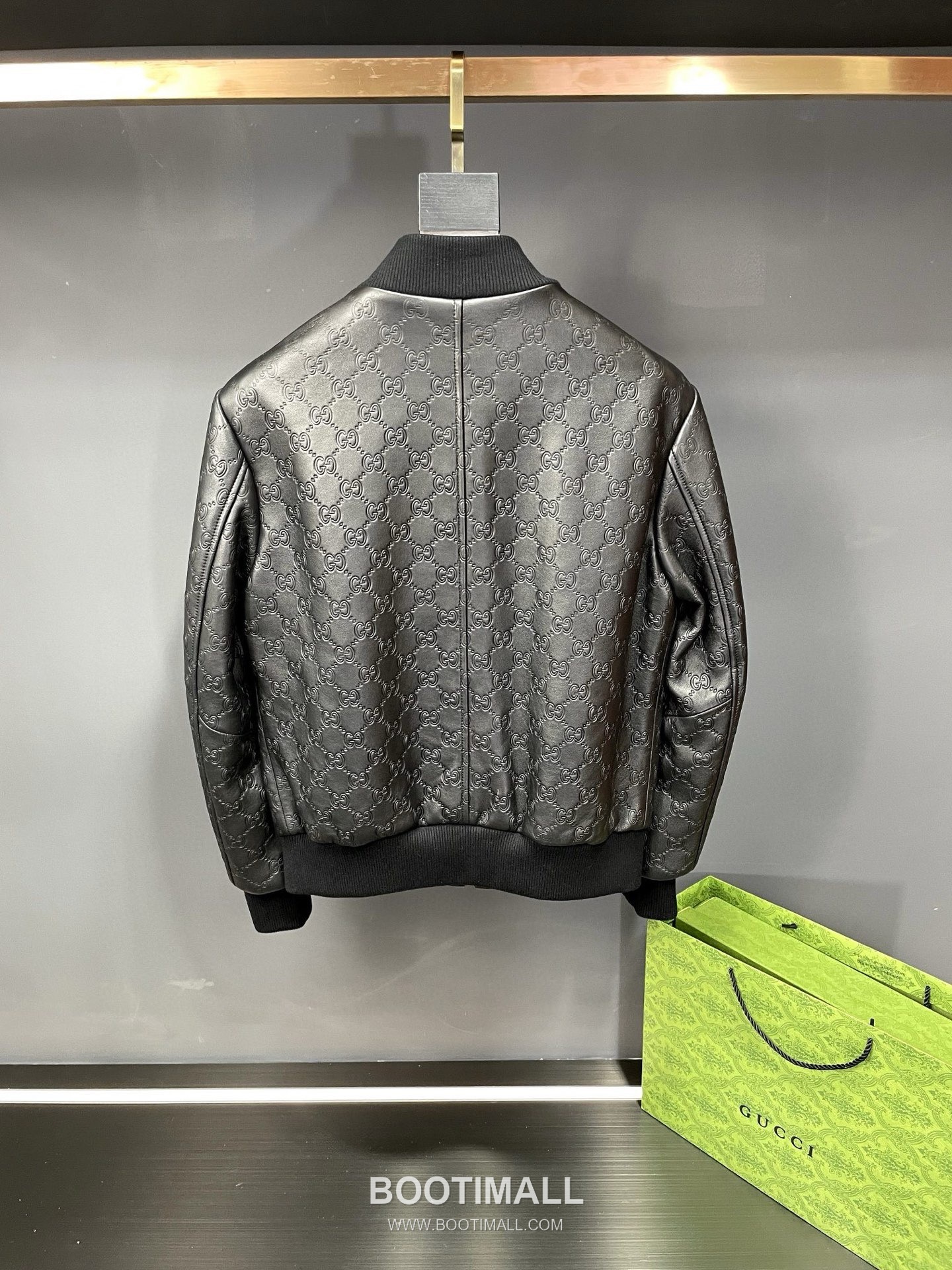 Gucci Double G Embossed Leather Jacket Lambskin Black 구찌 더블 G 엠보스드 레더 재킷 양가죽 블랙 19