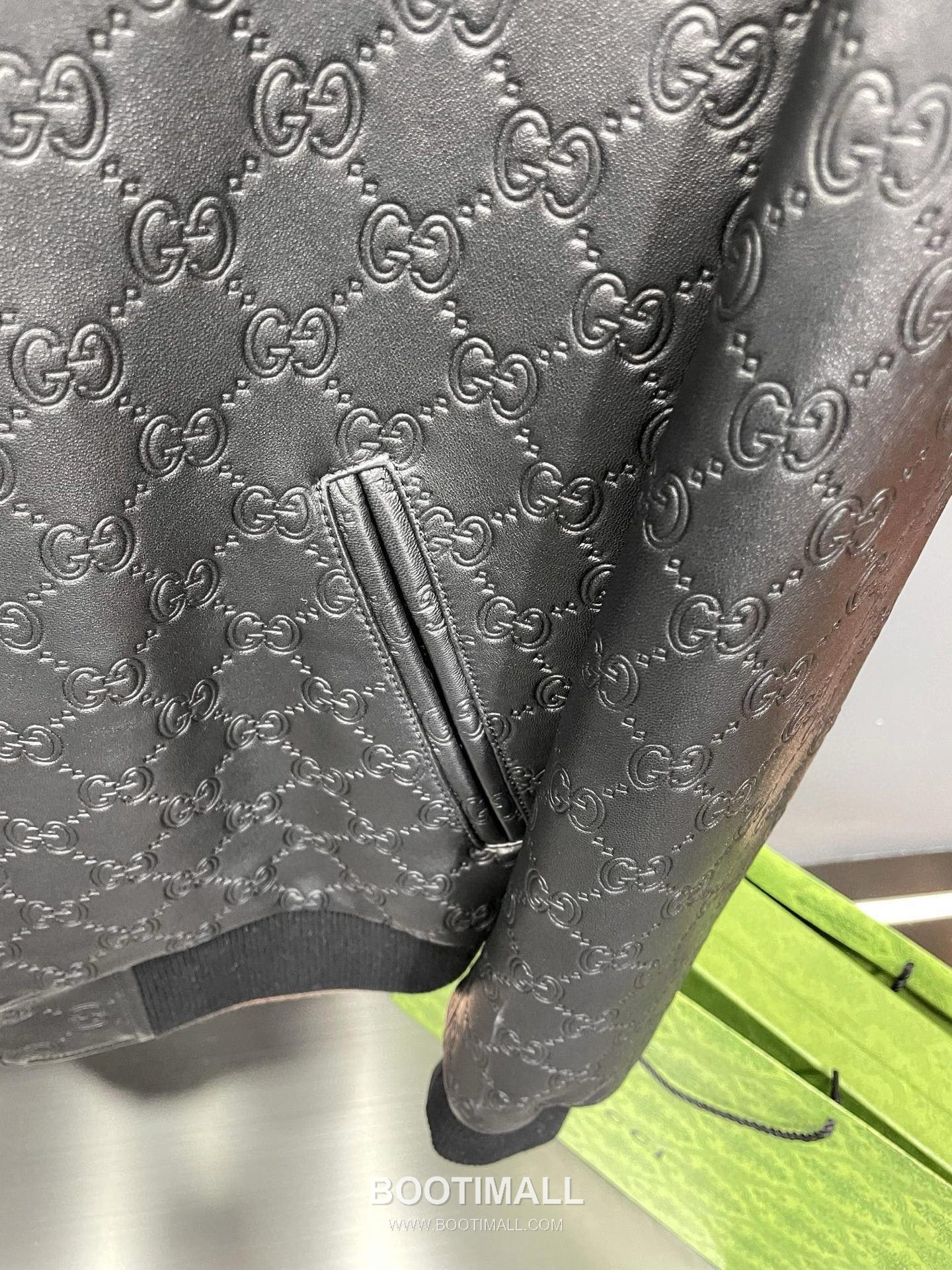 Gucci Double G Embossed Leather Jacket Lambskin Black 구찌 더블 G 엠보스드 레더 재킷 양가죽 블랙 20