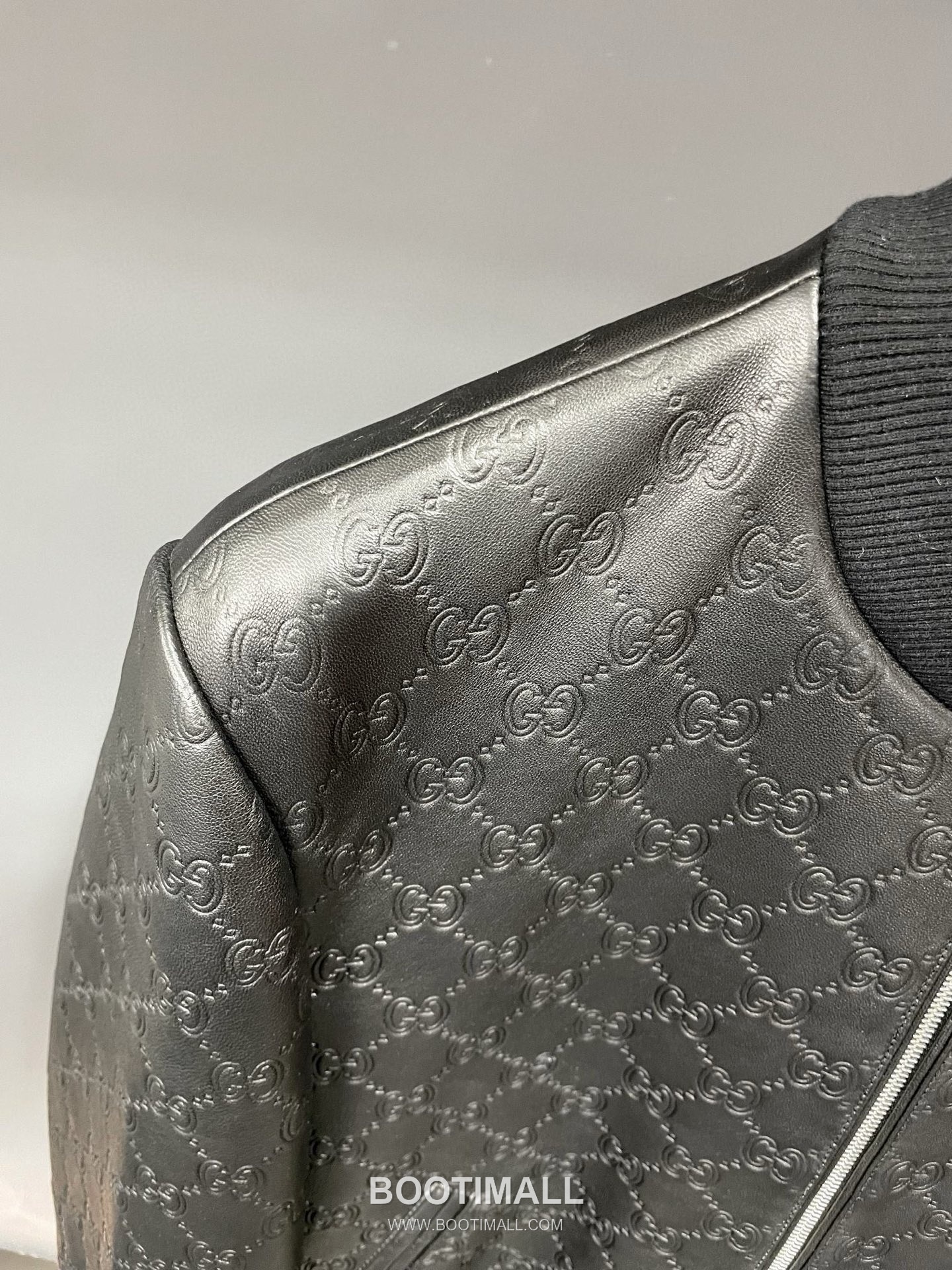 Gucci Double G Embossed Leather Jacket Lambskin Black 구찌 더블 G 엠보스드 레더 재킷 양가죽 블랙 21