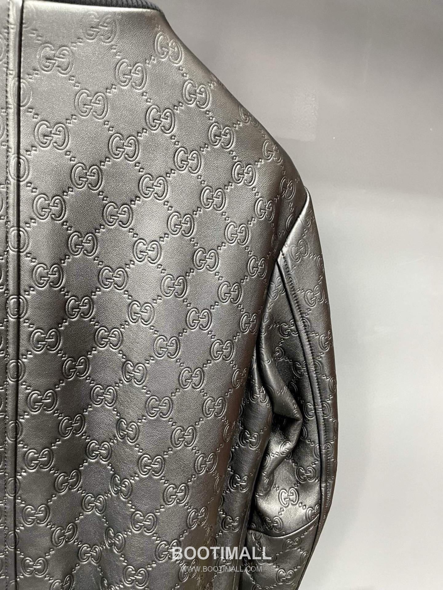 Gucci Double G Embossed Leather Jacket Lambskin Black 구찌 더블 G 엠보스드 레더 재킷 양가죽 블랙 25