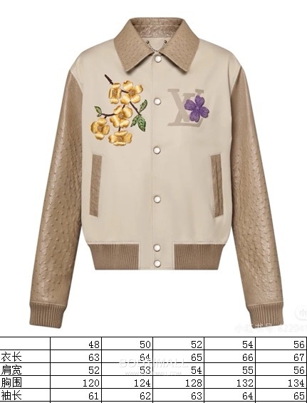 Louis Vuitton Ostrich Leather Embroidered Outerwear Brown Jacket 루이비통 오스트리치 가죽 자수 아우터 브라운 자켓 1