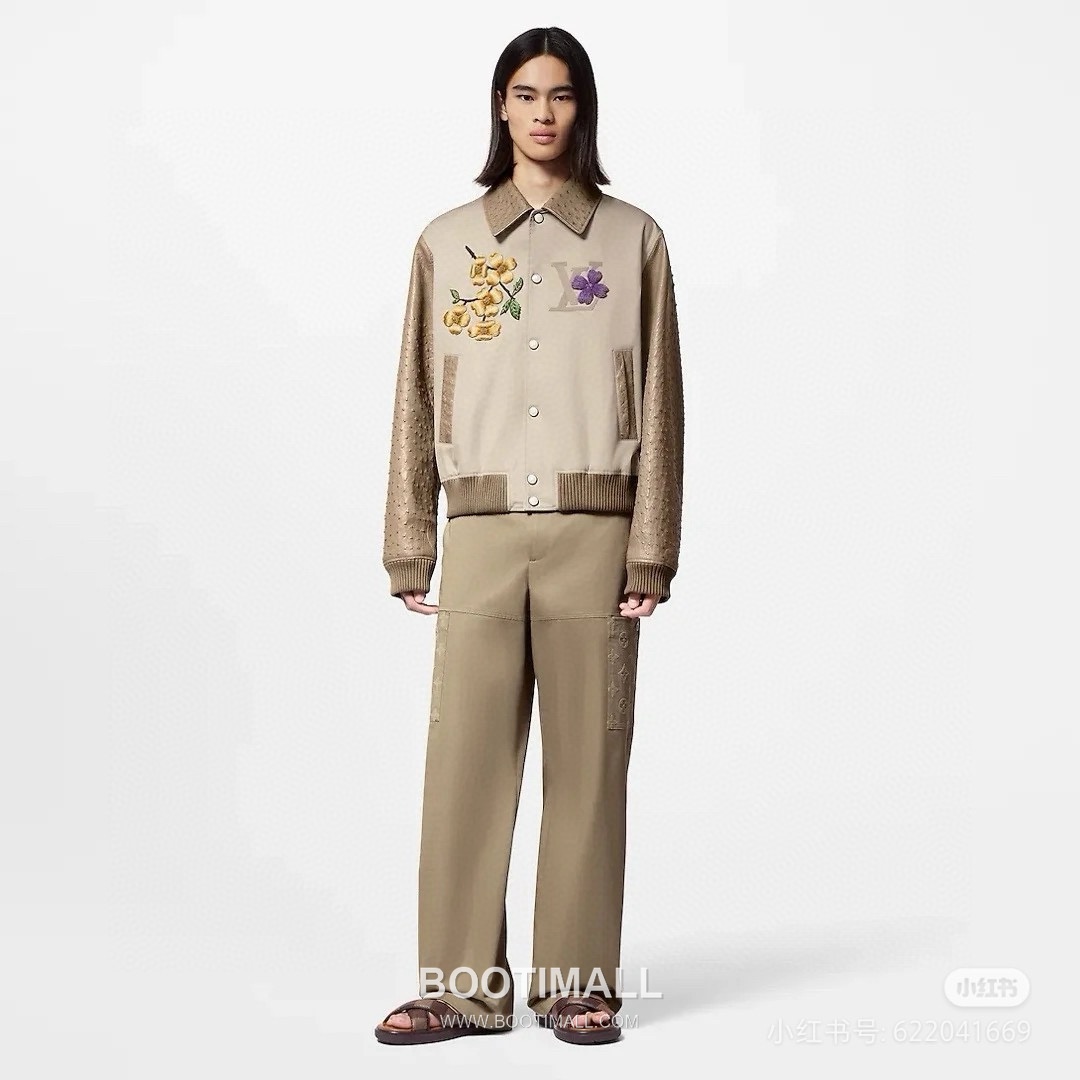 Louis Vuitton Ostrich Leather Embroidered Outerwear Brown Jacket 루이비통 오스트리치 가죽 자수 아우터 브라운 자켓 4