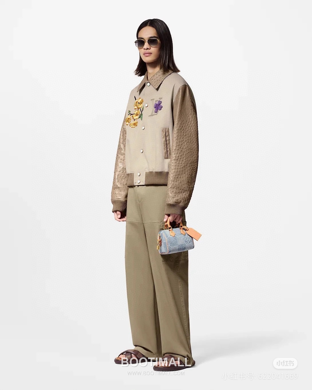 Louis Vuitton Ostrich Leather Embroidered Outerwear Brown Jacket 루이비통 오스트리치 가죽 자수 아우터 브라운 자켓 5