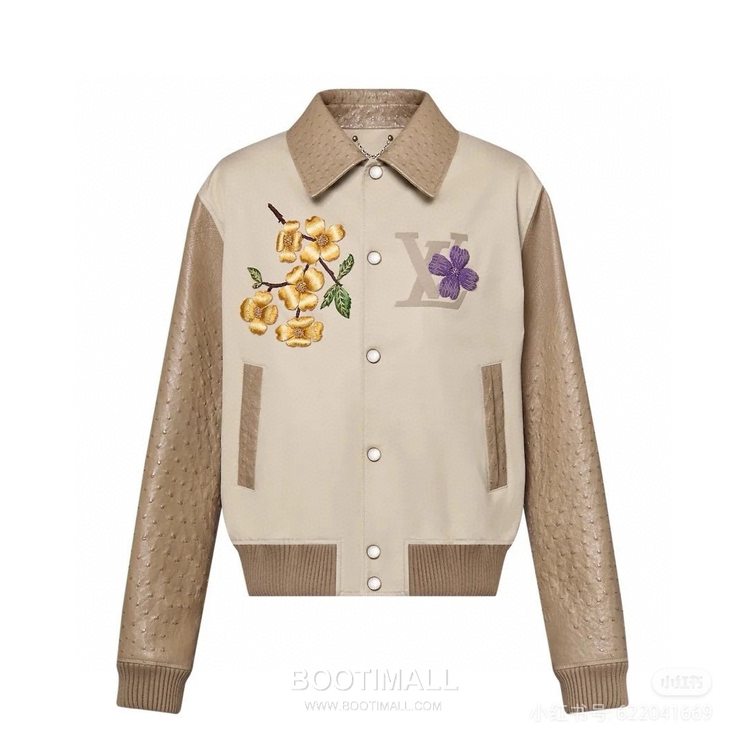 Louis Vuitton Ostrich Leather Embroidered Outerwear Brown Jacket 루이비통 오스트리치 가죽 자수 아우터 브라운 자켓 7