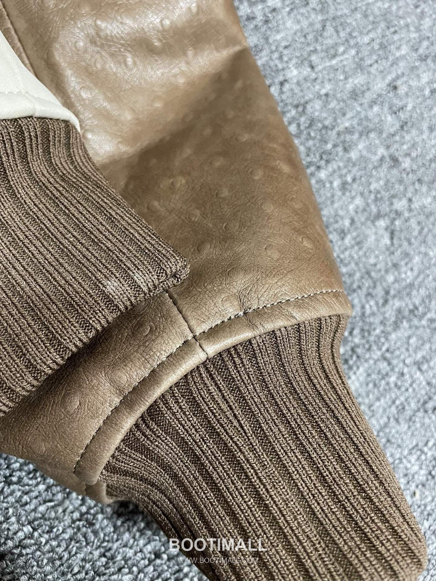 Louis Vuitton Ostrich Leather Embroidered Outerwear Brown Jacket 루이비통 오스트리치 가죽 자수 아우터 브라운 자켓 14