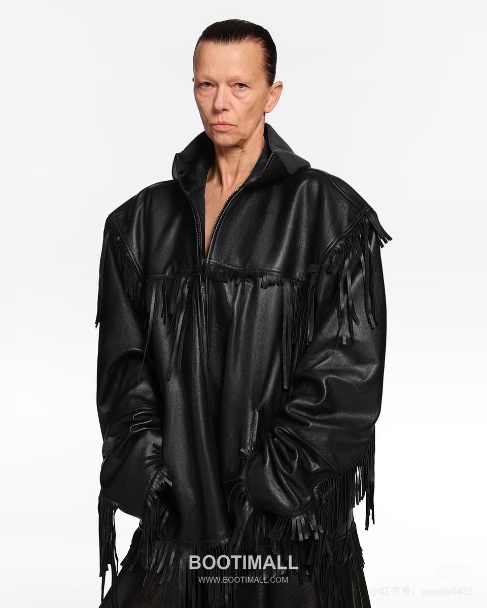 Balenciaga Fringe Lambskin Jacket Black 발렌시아가 프린지 램스킨 재킷 양가죽 블랙 1