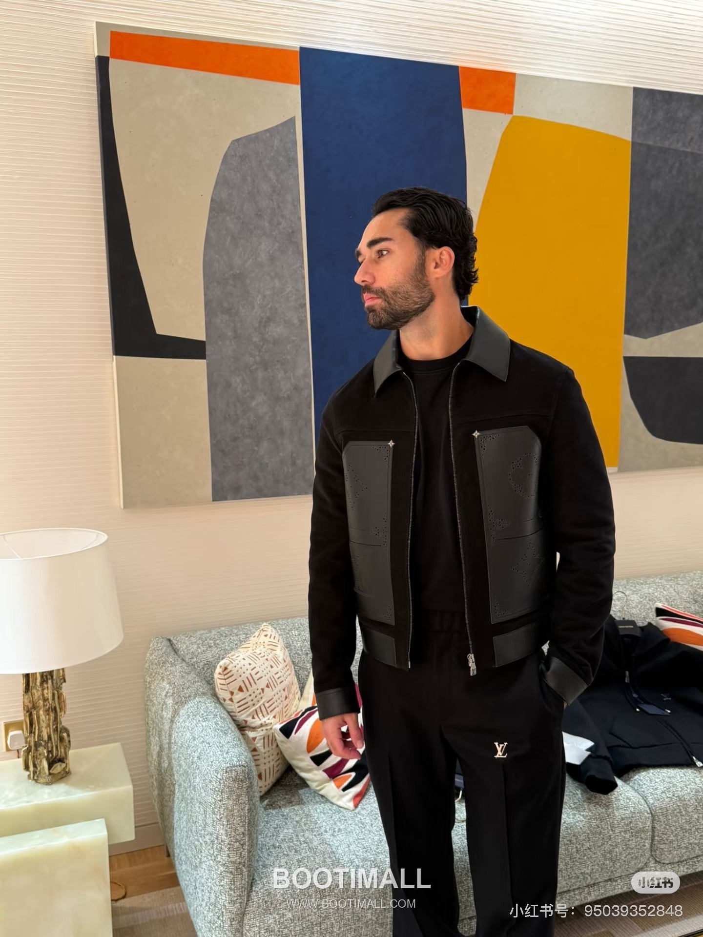 Louis Vuitton Laser-Perforated Shearling Jacket Lambskin Black Leather 루이비통 레이저 펀칭 시어링 재킷 양가죽 블랙 가죽 7