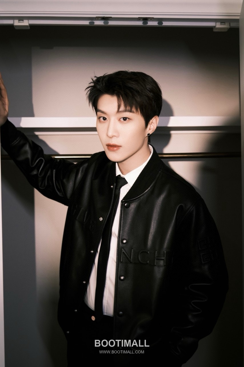 Givenchy Labyrinth Embossed Varsity Lambskin Black Jacket 지방시 라비린스 엠보스 바시티 양가죽 블랙 자켓 3