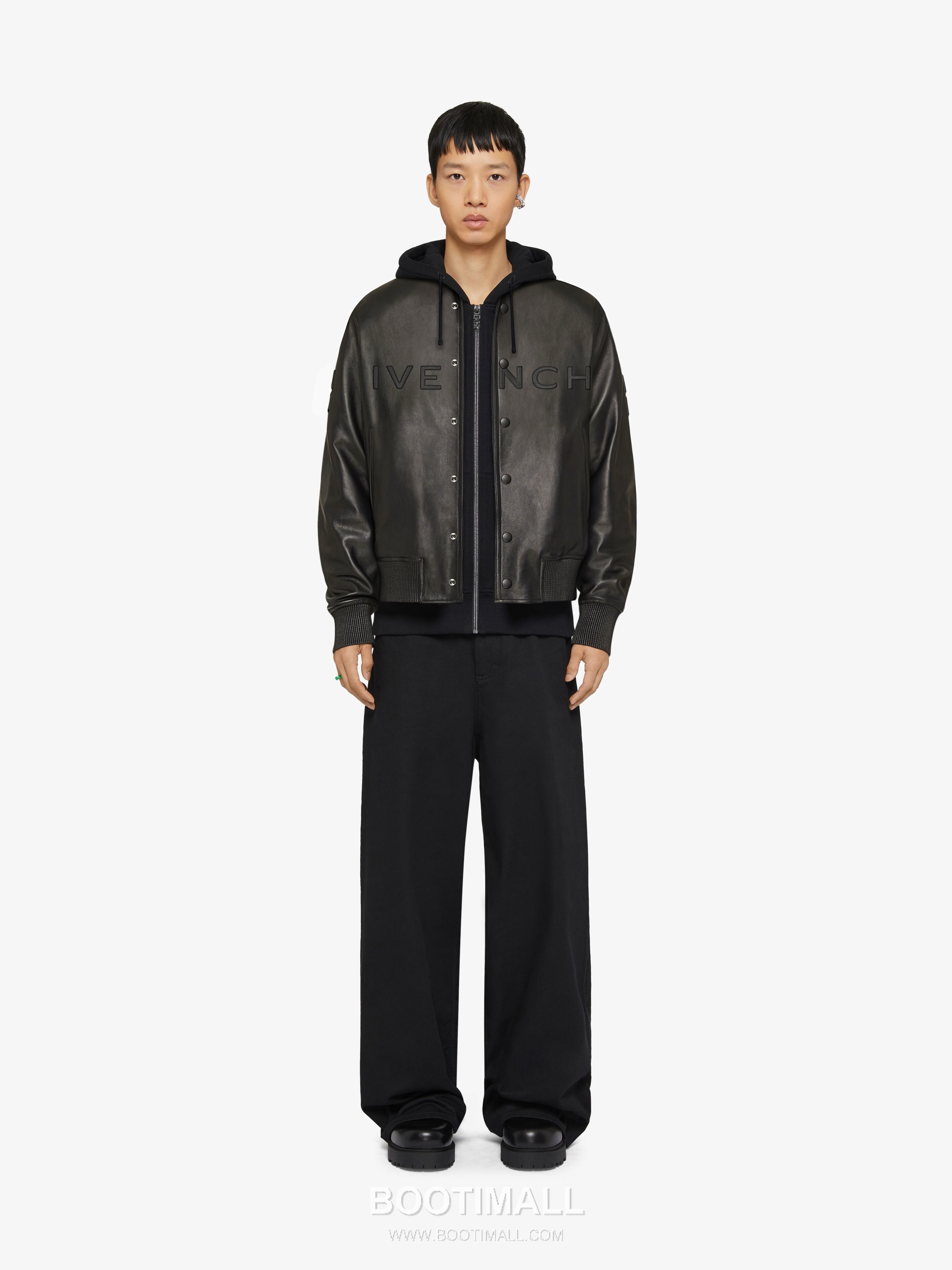 Givenchy Labyrinth Embossed Varsity Lambskin Black Jacket 지방시 라비린스 엠보스 바시티 양가죽 블랙 자켓 5