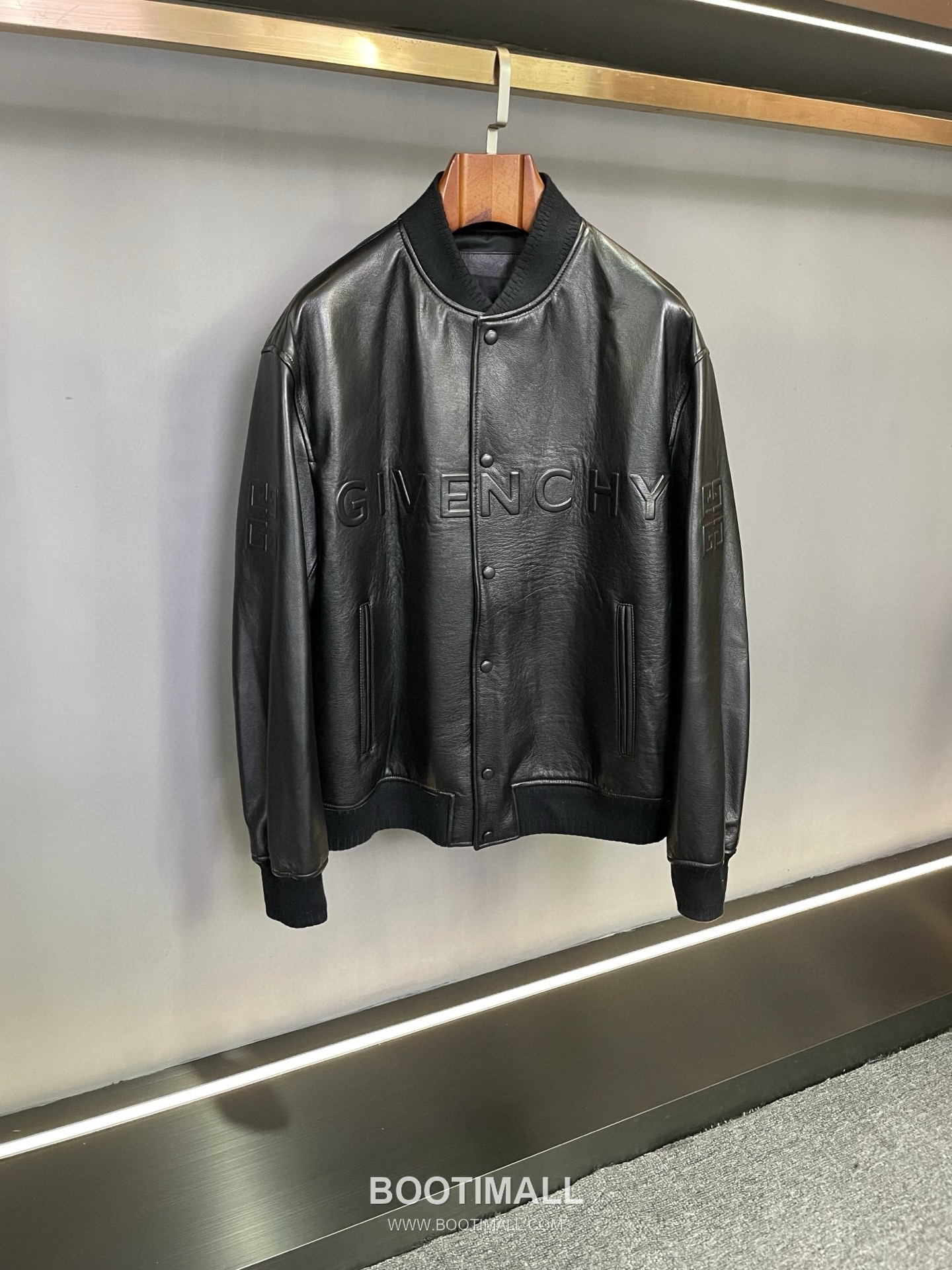 Givenchy Labyrinth Embossed Varsity Lambskin Black Jacket 지방시 라비린스 엠보스 바시티 양가죽 블랙 자켓 20
