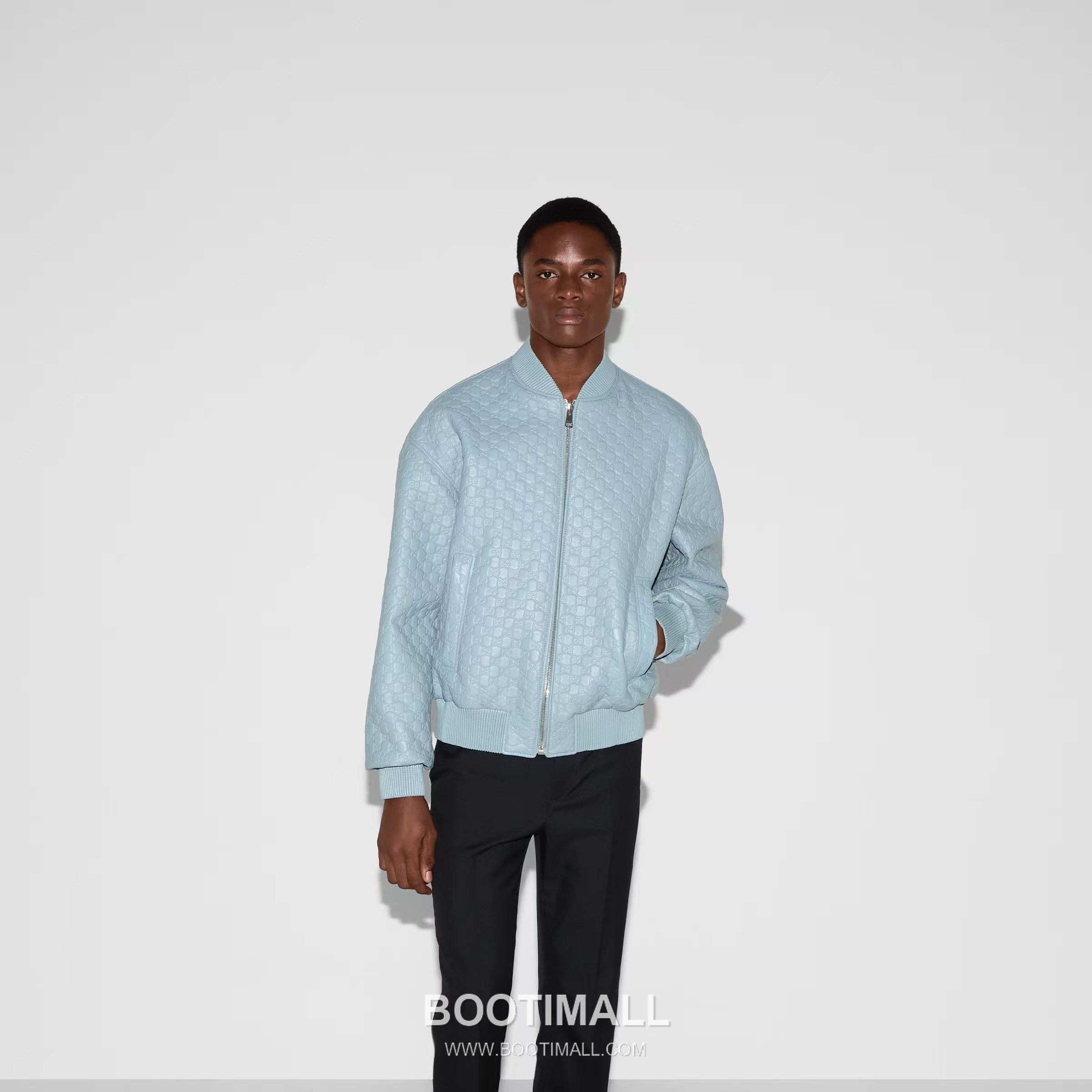 Gucci Double G Embossed Lambskin Jacket Blue 구찌 더블 G 엠보스드 램스킨 재킷 블루 2