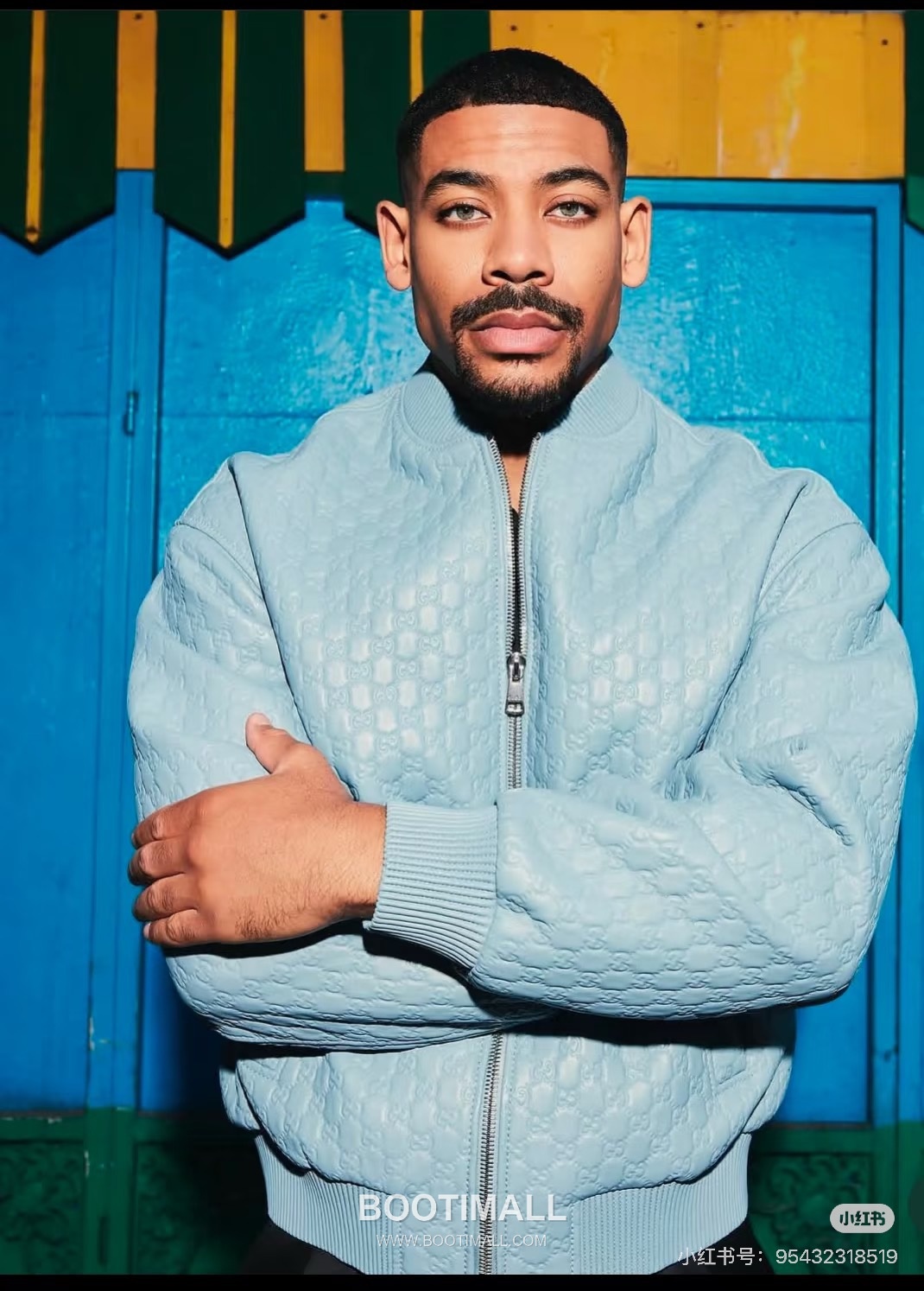 Gucci Double G Embossed Lambskin Jacket Blue 구찌 더블 G 엠보스드 램스킨 재킷 블루 7