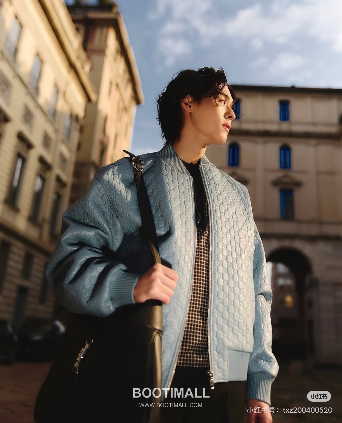 Gucci Double G Embossed Lambskin Jacket Blue 구찌 더블 G 엠보스드 램스킨 재킷 블루 8