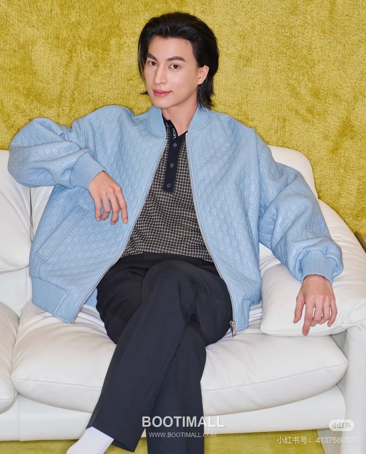 Gucci Double G Embossed Lambskin Jacket Blue 구찌 더블 G 엠보스드 램스킨 재킷 블루 11