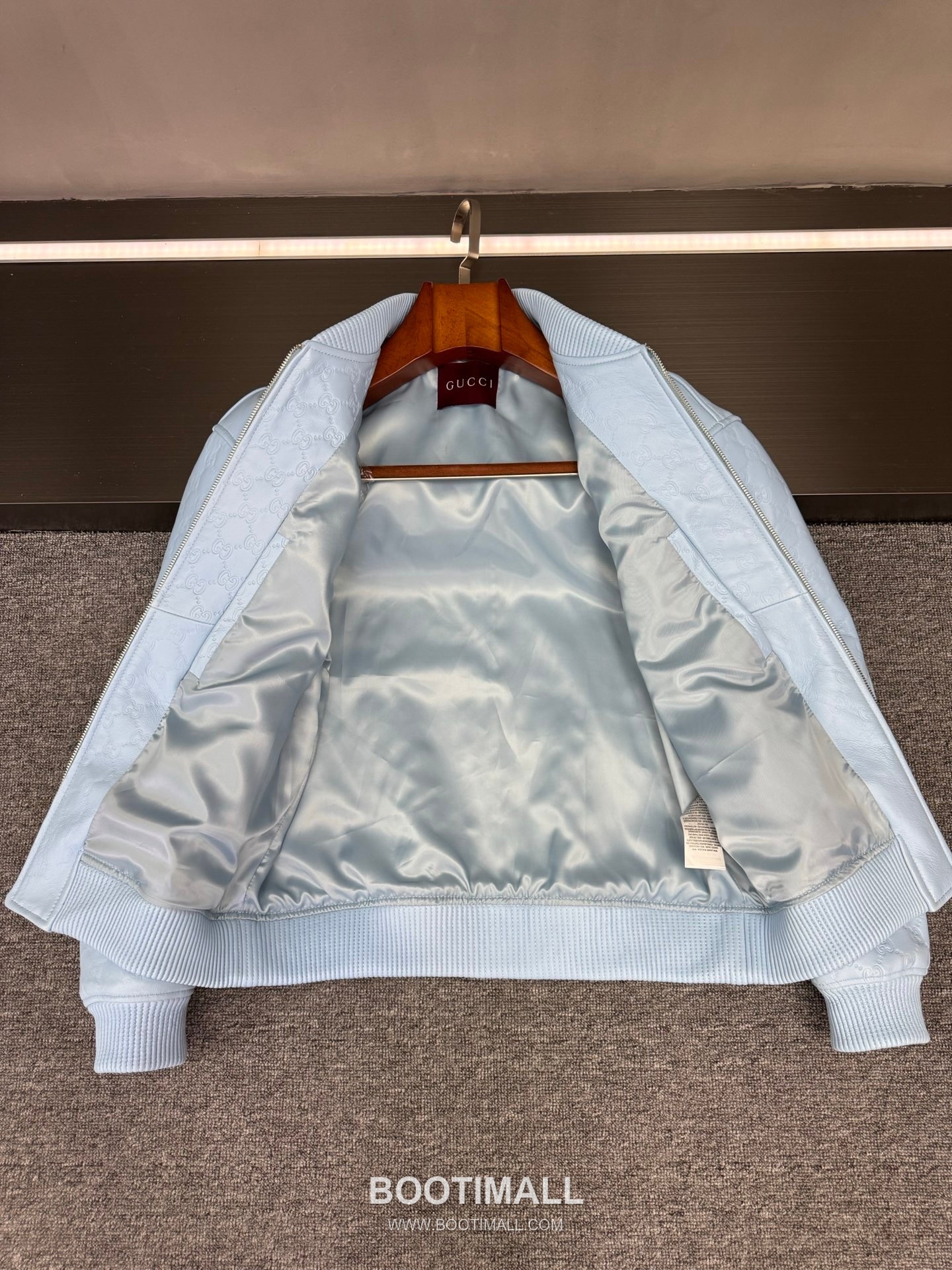 Gucci Double G Embossed Lambskin Jacket Blue 구찌 더블 G 엠보스드 램스킨 재킷 블루 14