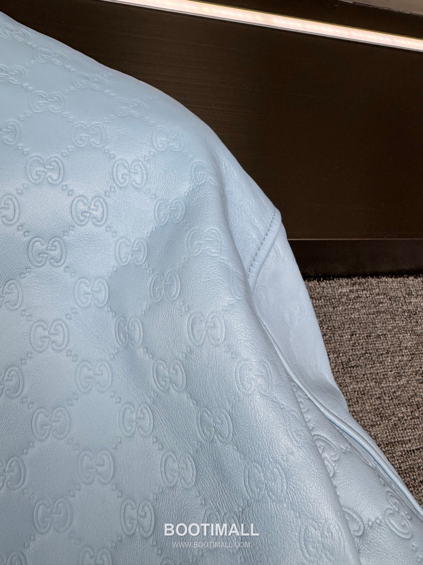 Gucci Double G Embossed Lambskin Jacket Blue 구찌 더블 G 엠보스드 램스킨 재킷 블루 17