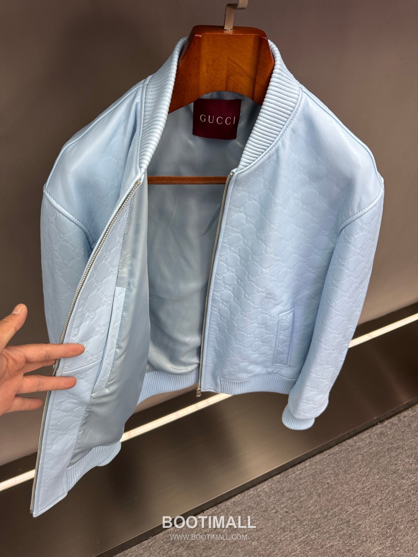 Gucci Double G Embossed Lambskin Jacket Blue 구찌 더블 G 엠보스드 램스킨 재킷 블루 23