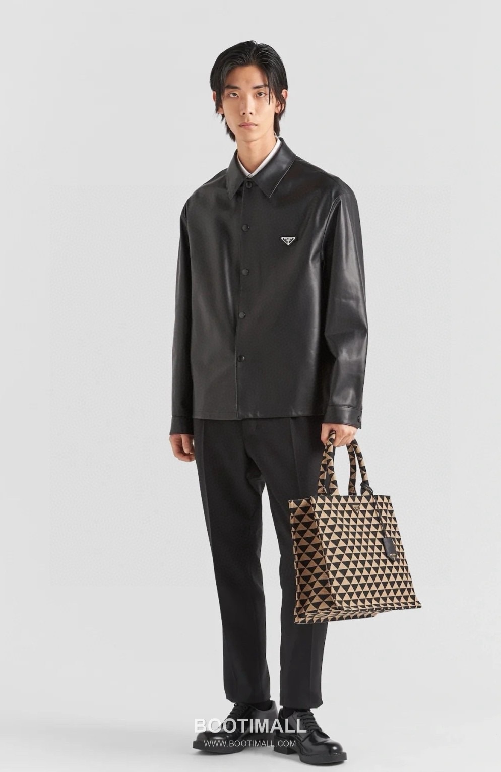 Prada Triangle Logo Leather Jacket Lambskin 프라다 트라이앵글 로고 레더 자켓 양가죽 2