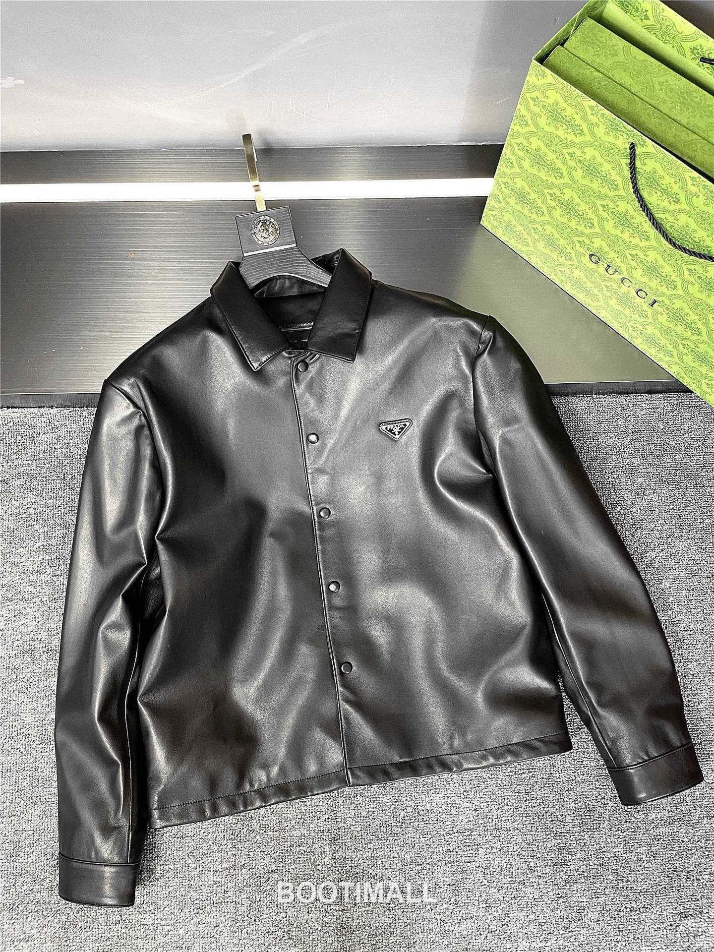 Prada Triangle Logo Leather Jacket Lambskin 프라다 트라이앵글 로고 레더 자켓 양가죽 6