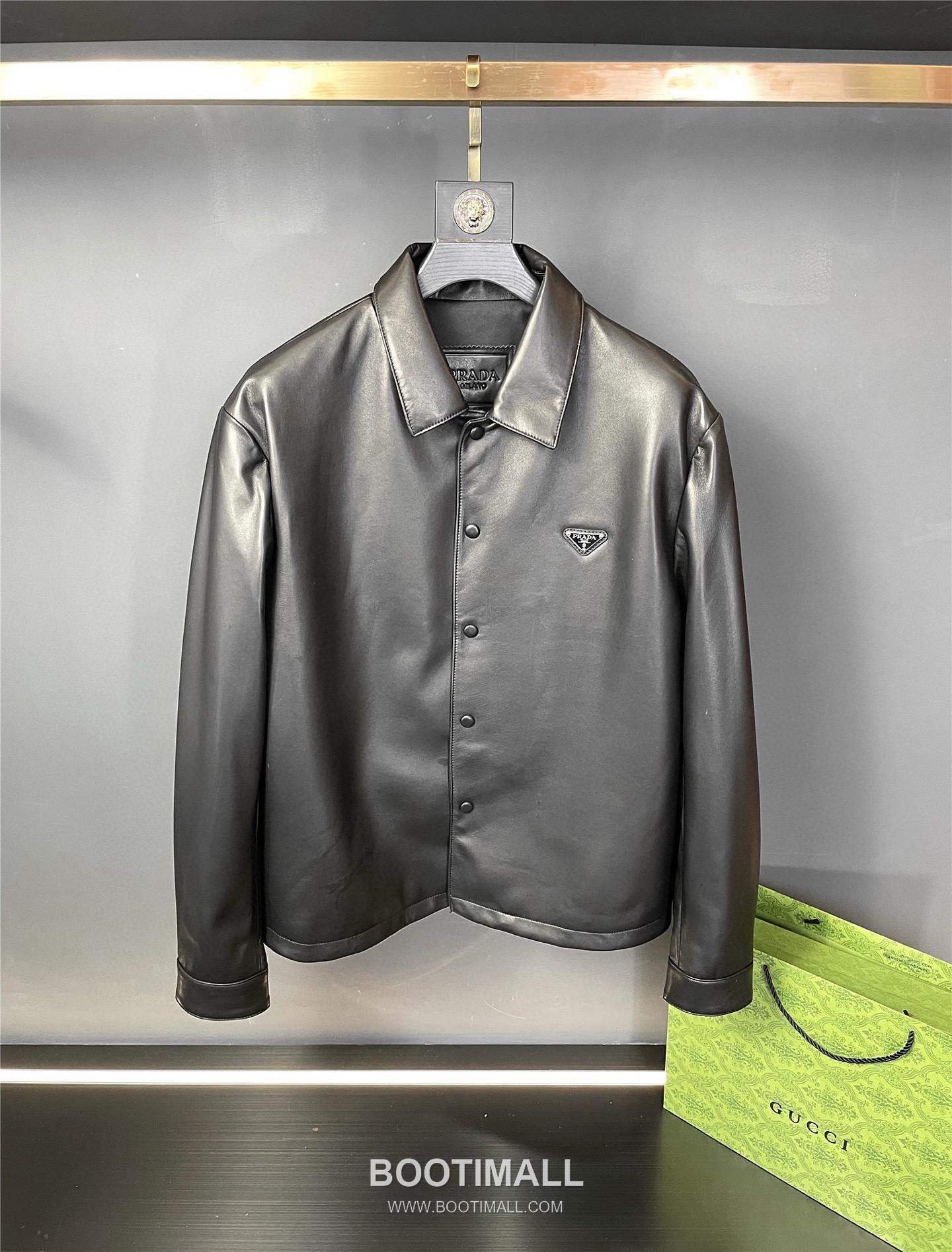 Prada Triangle Logo Leather Jacket Lambskin 프라다 트라이앵글 로고 레더 자켓 양가죽 15