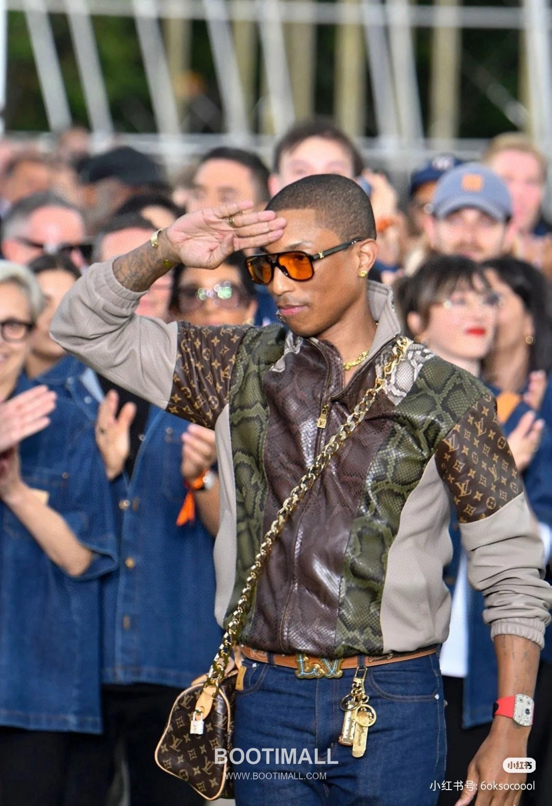 Louis Vuitton Snakeskin-Effect Leather Jacket Lambskin 루이비통 스네이크 이펙트 레더 재킷 양가죽 2