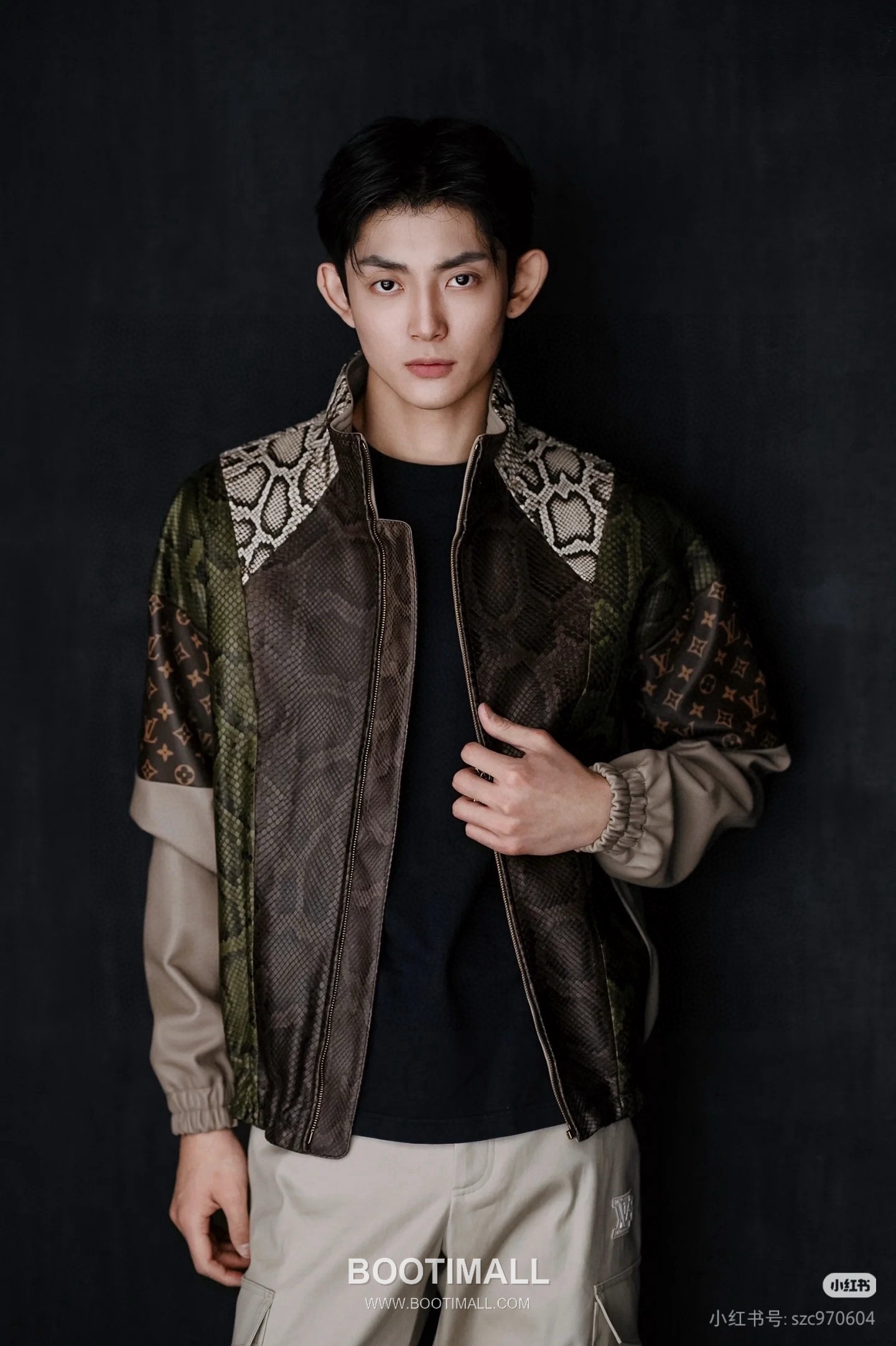 Louis Vuitton Snakeskin-Effect Leather Jacket Lambskin 루이비통 스네이크 이펙트 레더 재킷 양가죽 7