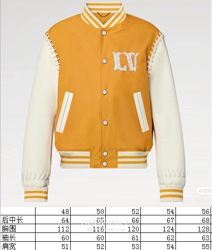 Louis Vuitton Leather Varsity Jacket Polyester Calfskin Lambskin Yellow 루이비통 가죽 바시티 재킷 폴리에스터 송아지가죽 양가죽 옐로우 1