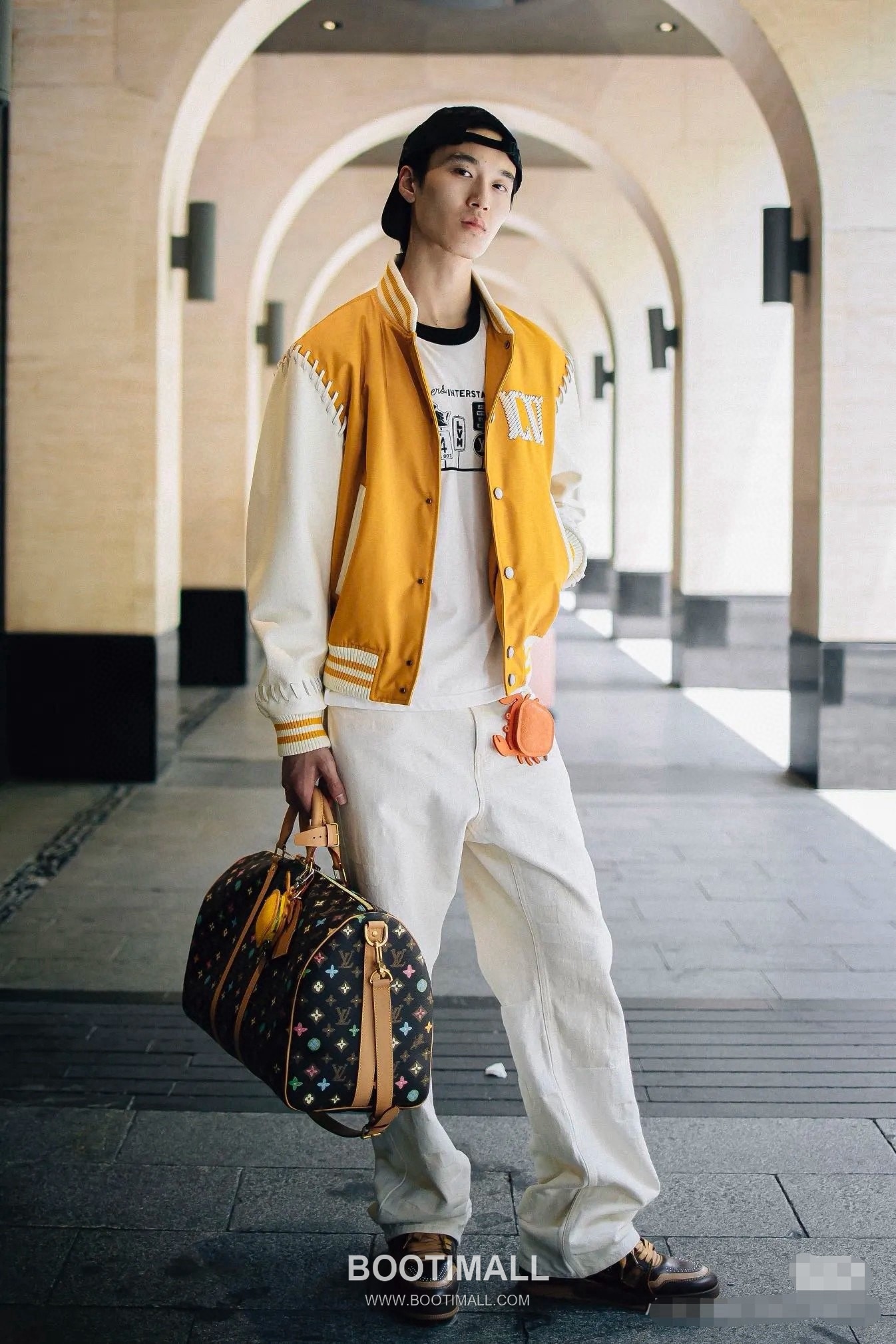 Louis Vuitton Leather Varsity Jacket Polyester Calfskin Lambskin Yellow 루이비통 가죽 바시티 재킷 폴리에스터 송아지가죽 양가죽 옐로우 5
