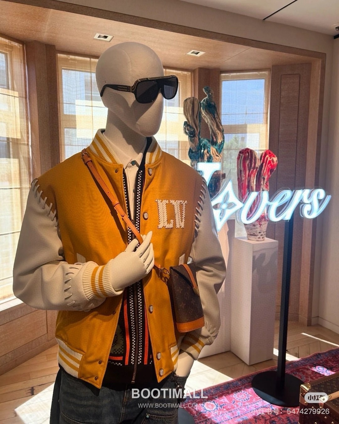 Louis Vuitton Leather Varsity Jacket Polyester Calfskin Lambskin Yellow 루이비통 가죽 바시티 재킷 폴리에스터 송아지가죽 양가죽 옐로우 6