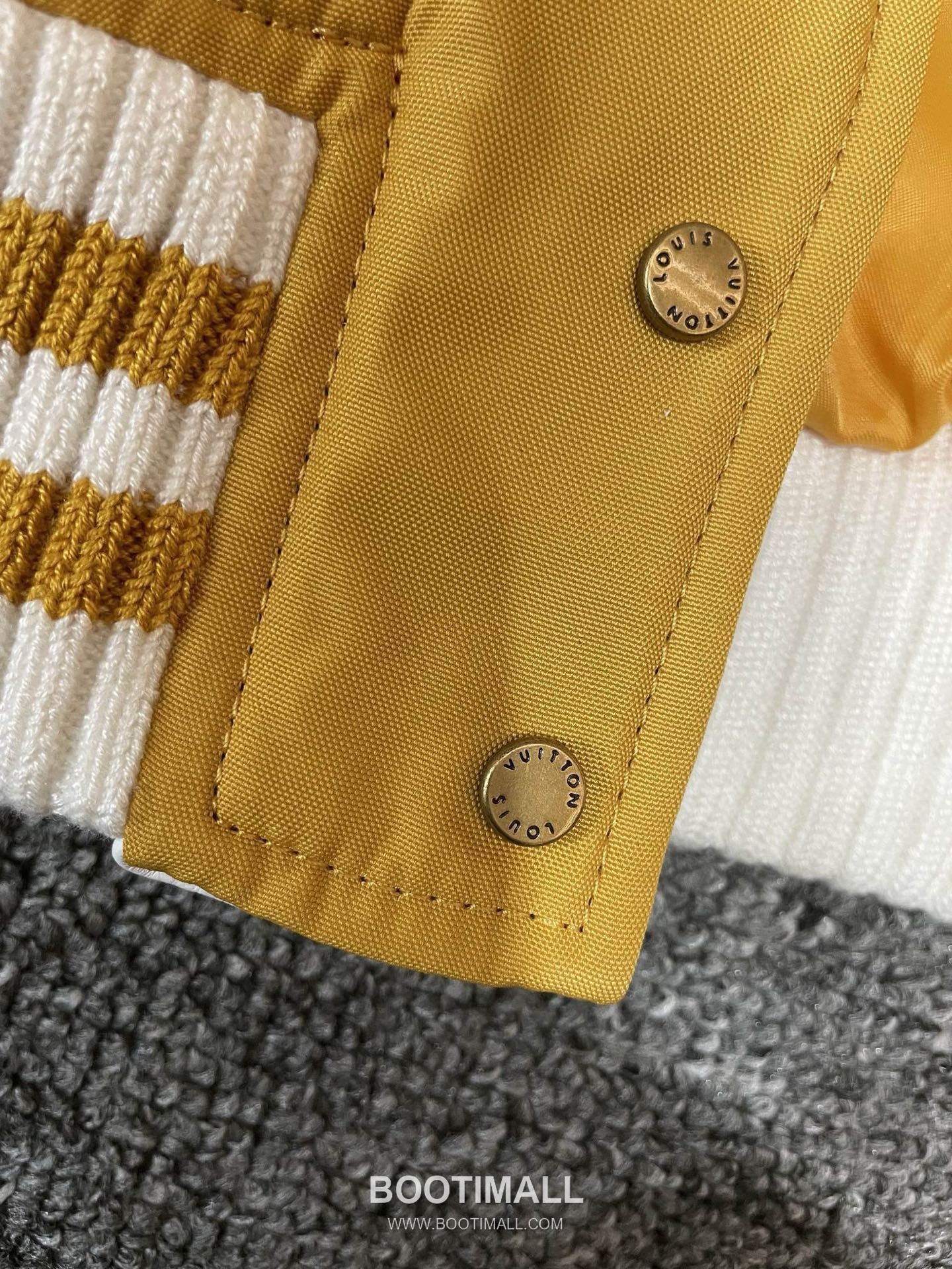 Louis Vuitton Leather Varsity Jacket Polyester Calfskin Lambskin Yellow 루이비통 가죽 바시티 재킷 폴리에스터 송아지가죽 양가죽 옐로우 17