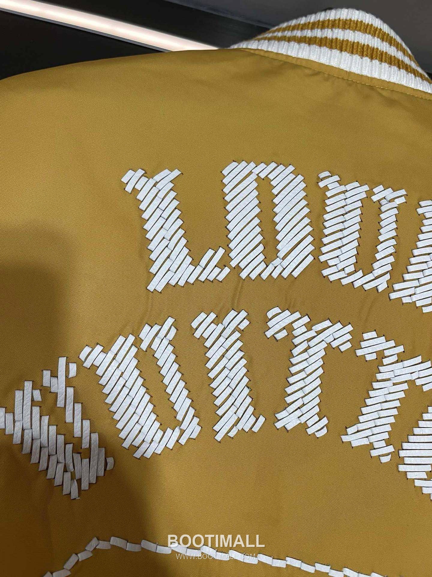 Louis Vuitton Leather Varsity Jacket Polyester Calfskin Lambskin Yellow 루이비통 가죽 바시티 재킷 폴리에스터 송아지가죽 양가죽 옐로우 20