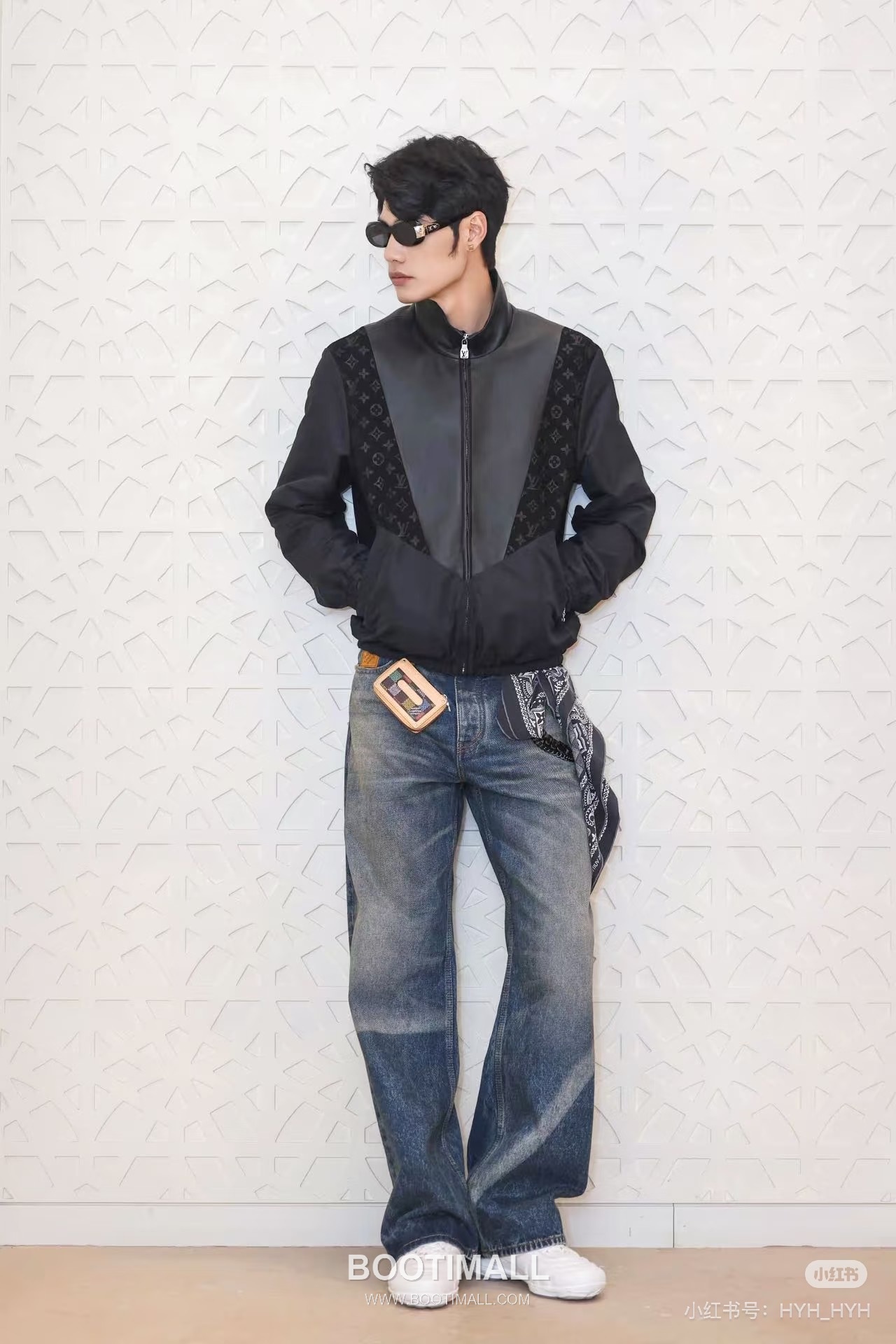Louis Vuitton Lambskin Panel Jacket Lambskin, Polyester Black 루이비통 램스킨 패널 재킷 양가죽, 폴리에스터 블랙 4