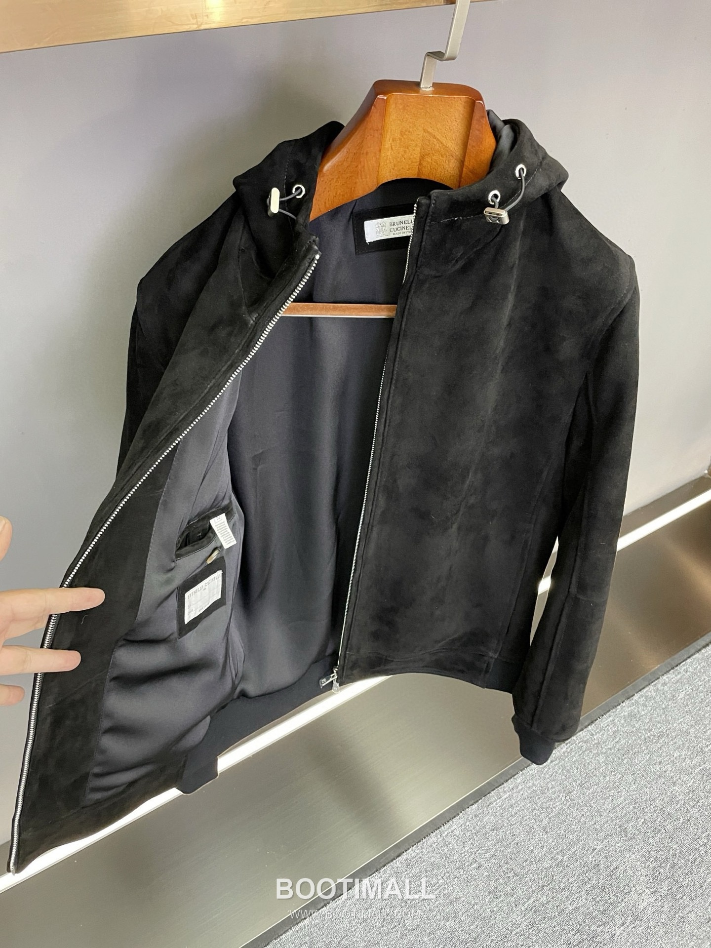 Brunello Cucinelli Suede Lambskin Hooded Black Jacket 브루넬로 쿠치넬리 스웨이드 램스킨 후드 블랙 자켓 13