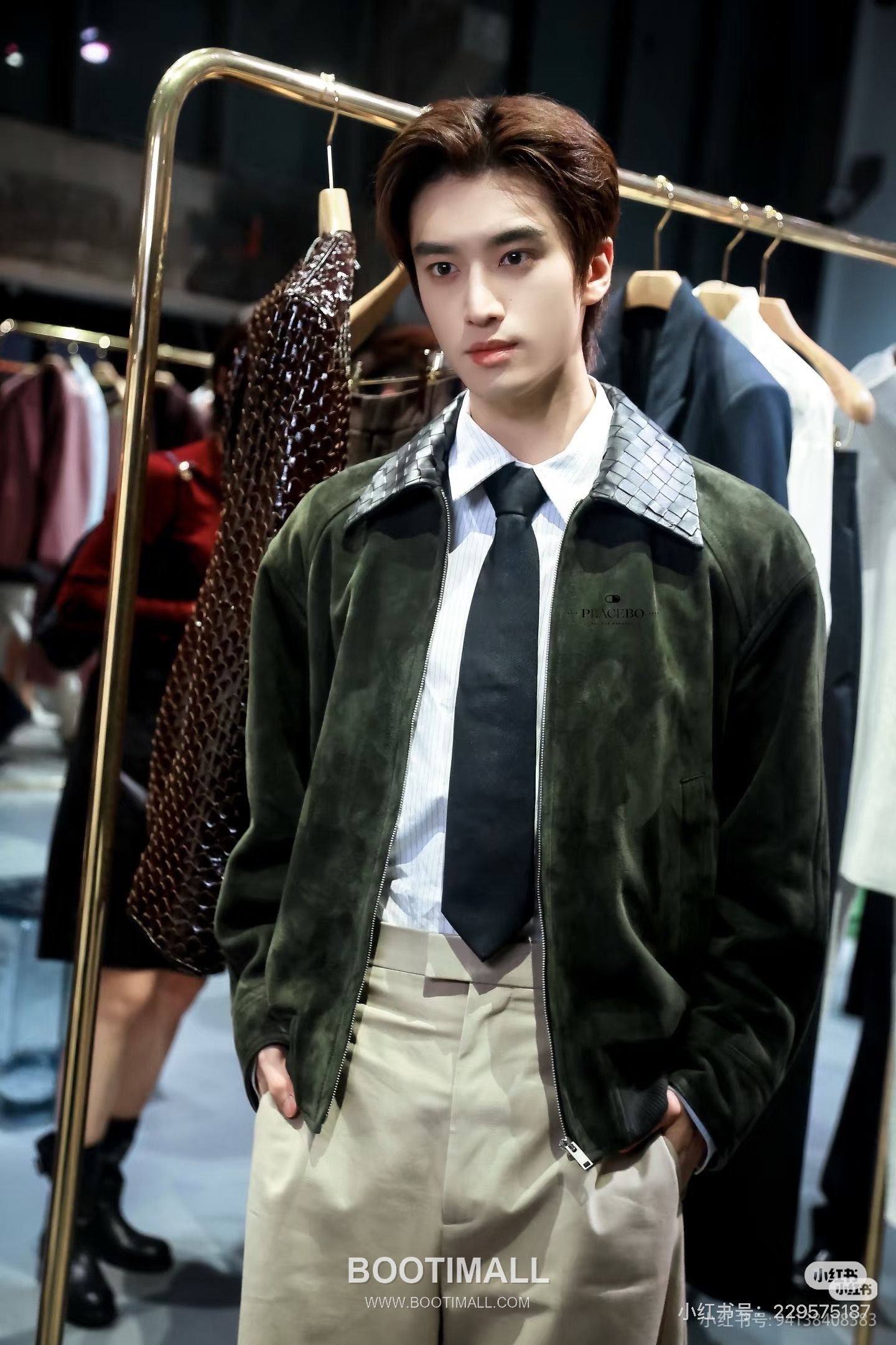 Bottega Veneta Intrecciato Collar Jacket Lambskin Green 보테가 베네타 인트레치아토 칼라 재킷 양가죽 그린 6