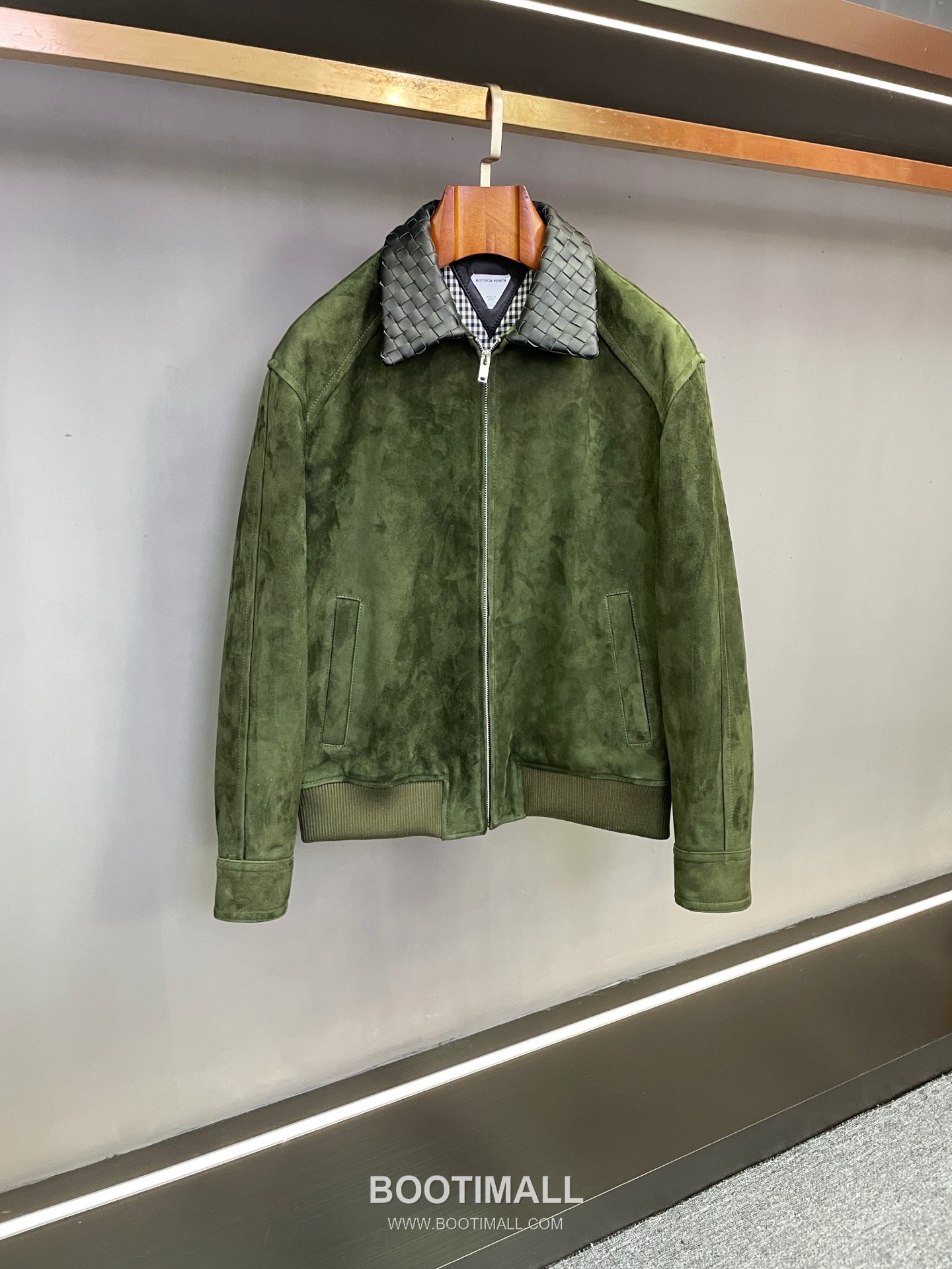 Bottega Veneta Intrecciato Collar Jacket Lambskin Green 보테가 베네타 인트레치아토 칼라 재킷 양가죽 그린 9