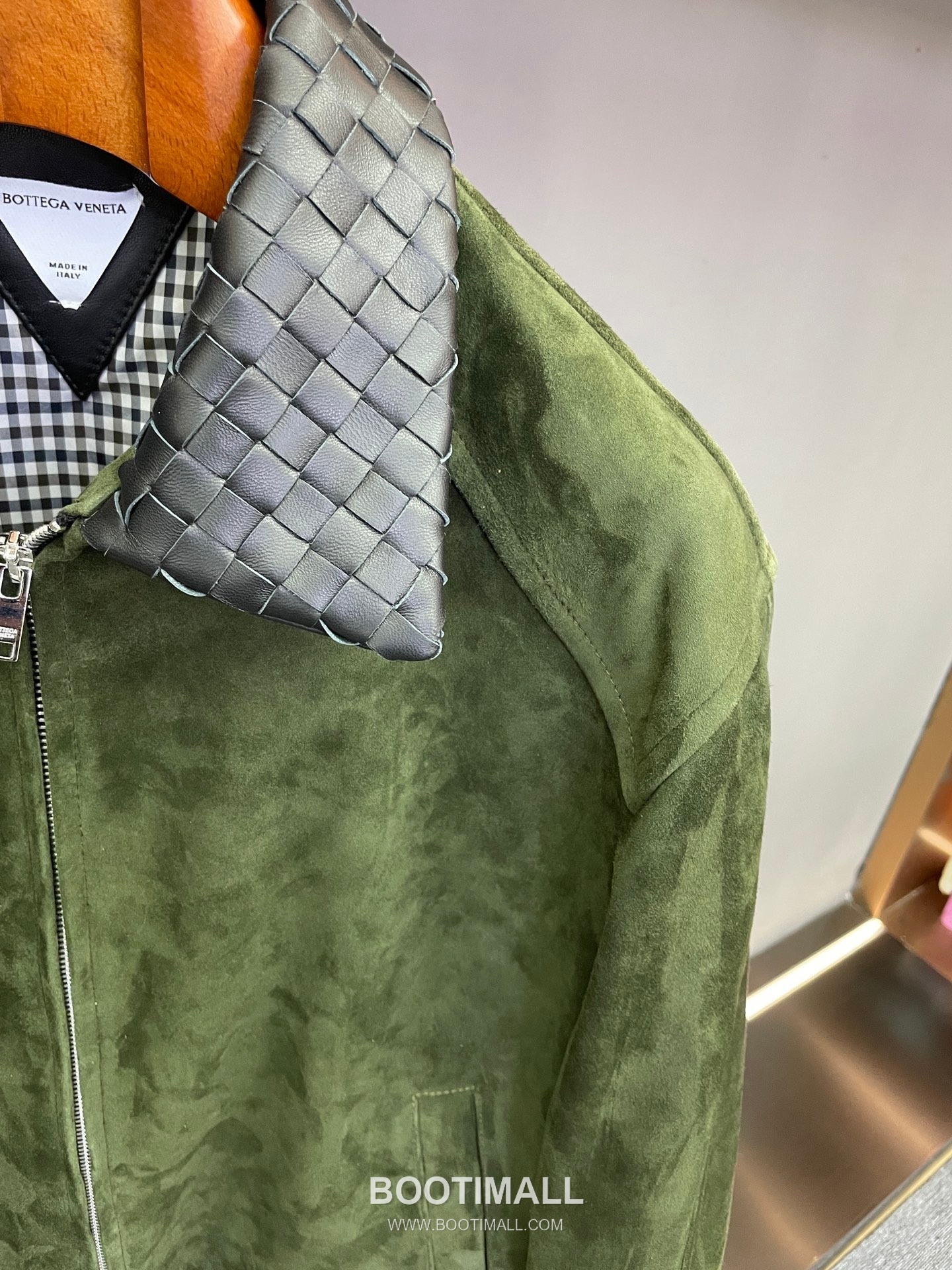 Bottega Veneta Intrecciato Collar Jacket Lambskin Green 보테가 베네타 인트레치아토 칼라 재킷 양가죽 그린 12