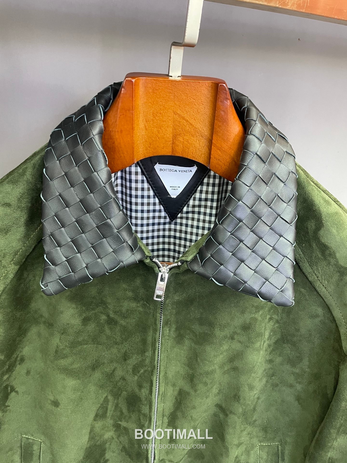 Bottega Veneta Intrecciato Collar Jacket Lambskin Green 보테가 베네타 인트레치아토 칼라 재킷 양가죽 그린 13