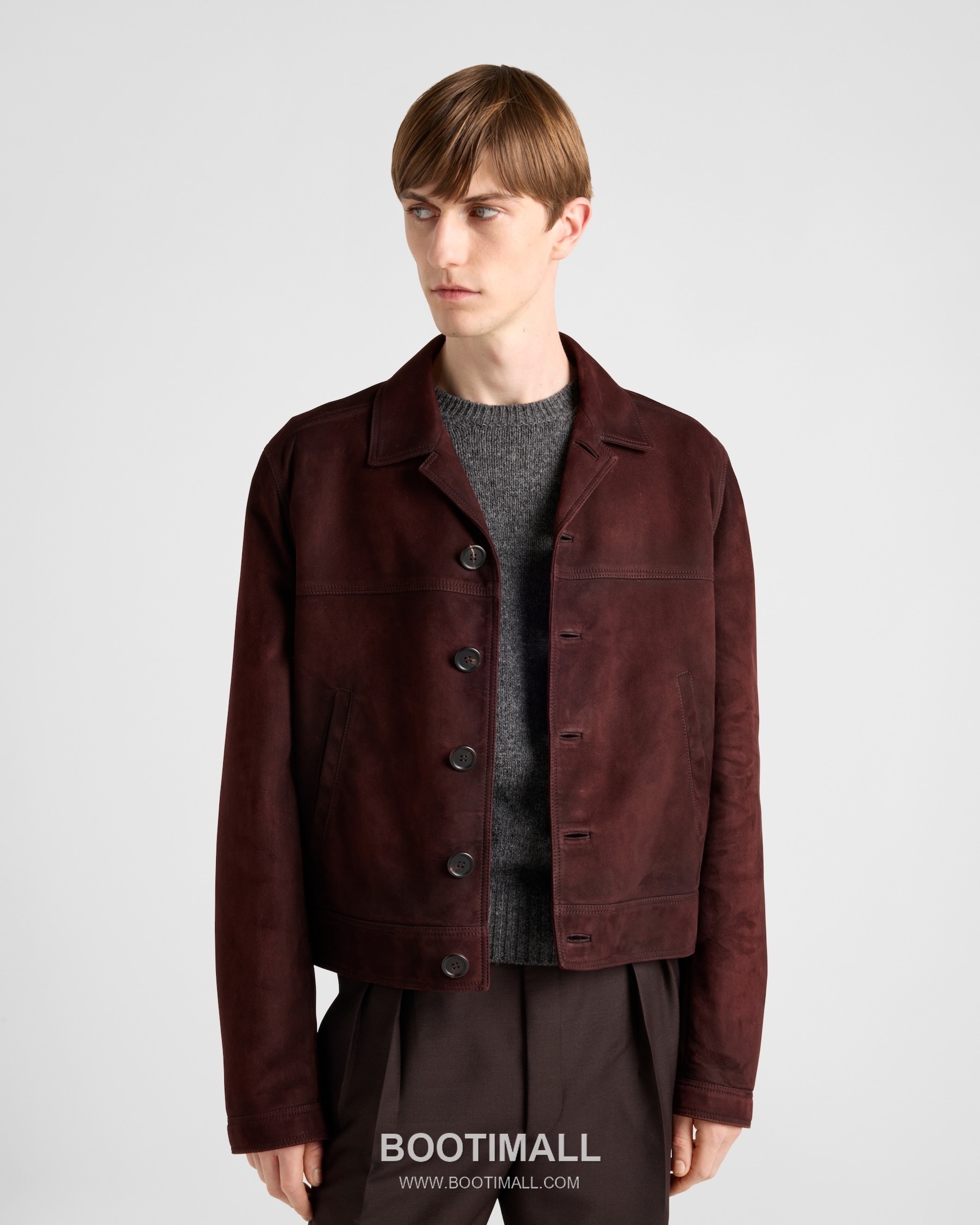Prada Suede Lambskin Blouson Burgundy 프라다 스웨이드 램스킨 블루종 양가죽 버건디 4