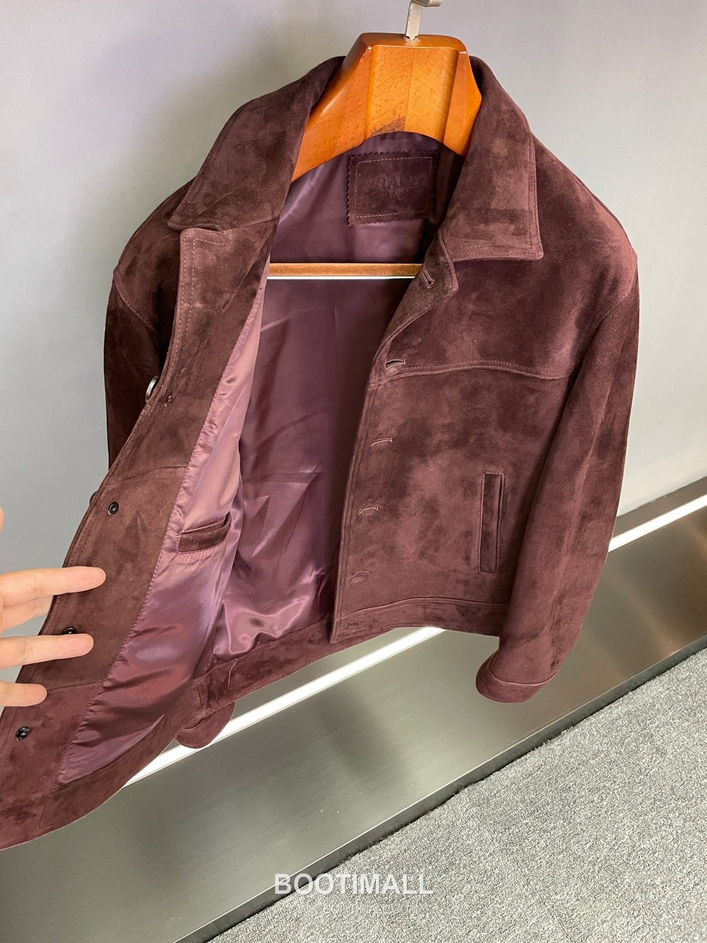 Prada Suede Lambskin Blouson Burgundy 프라다 스웨이드 램스킨 블루종 양가죽 버건디 10